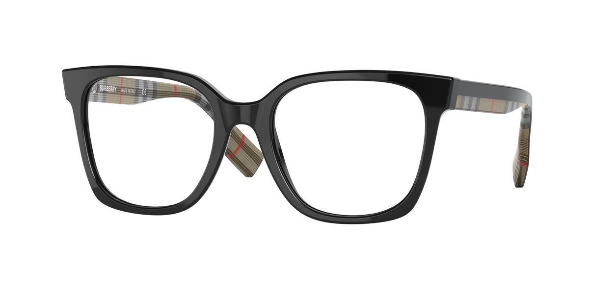 Burberry EVELYN BE2347 Square Eyeglasses 3942-Black 52-140-19 - Color Map Black