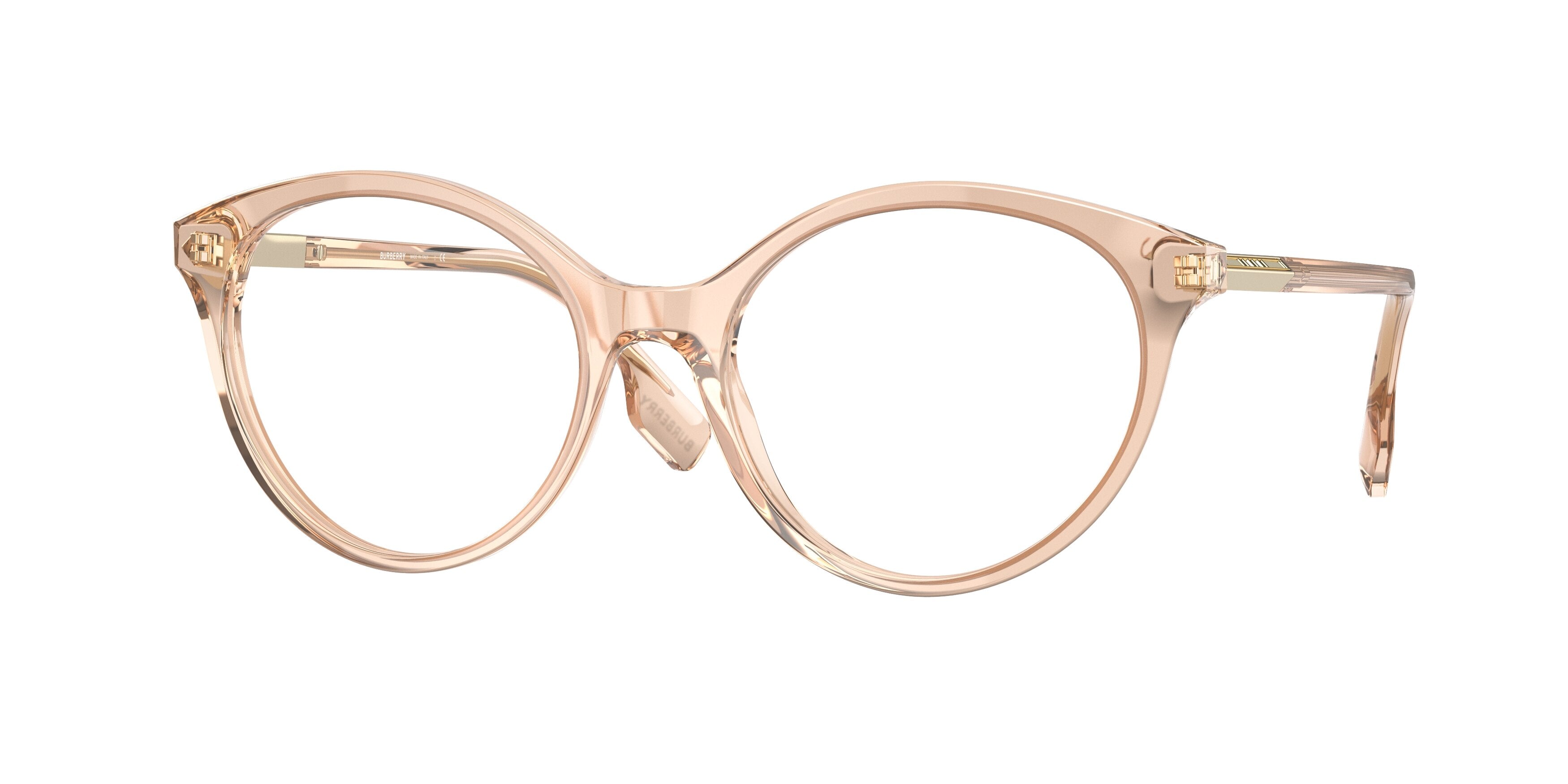 Burberry JEAN BE2349F Round Eyeglasses 3358-Peach 53-140-18 - Color Map Pink