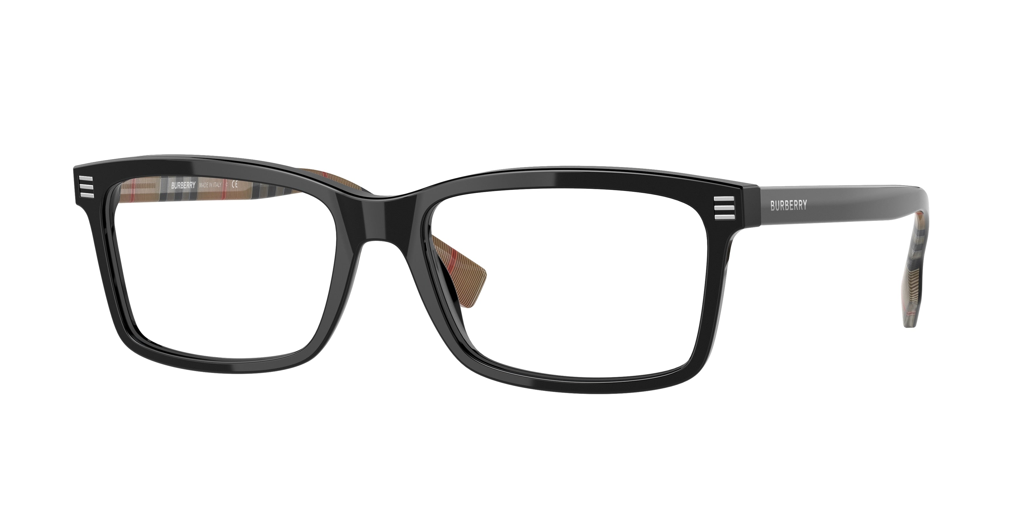 Burberry FOSTER BE2352 Rectangle Eyeglasses 3773-Black 56-145-17 - Color Map Black