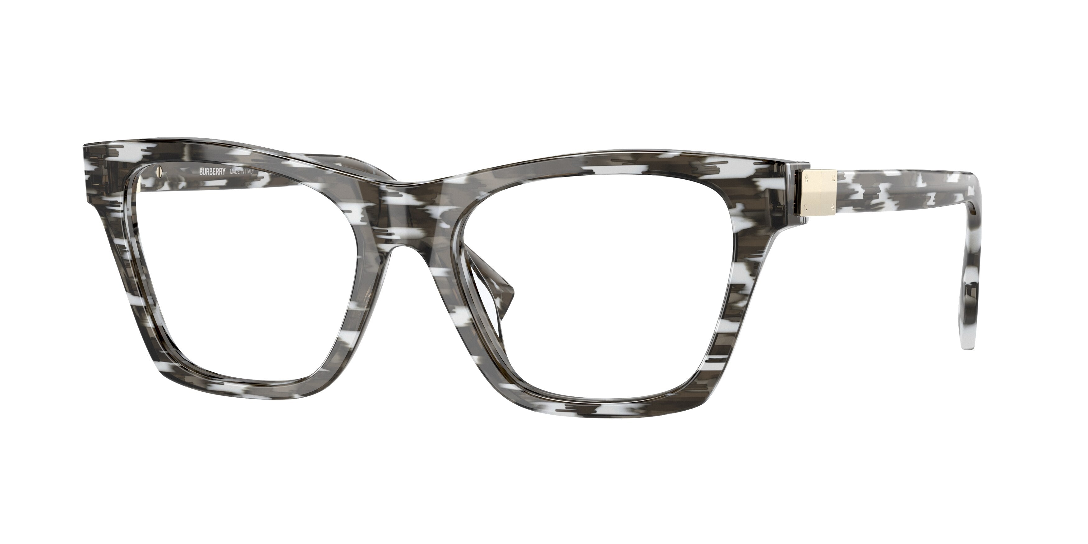 Burberry ARLO BE2355 Square Eyeglasses 3978-Black/White 52-140-18 - Color Map Black