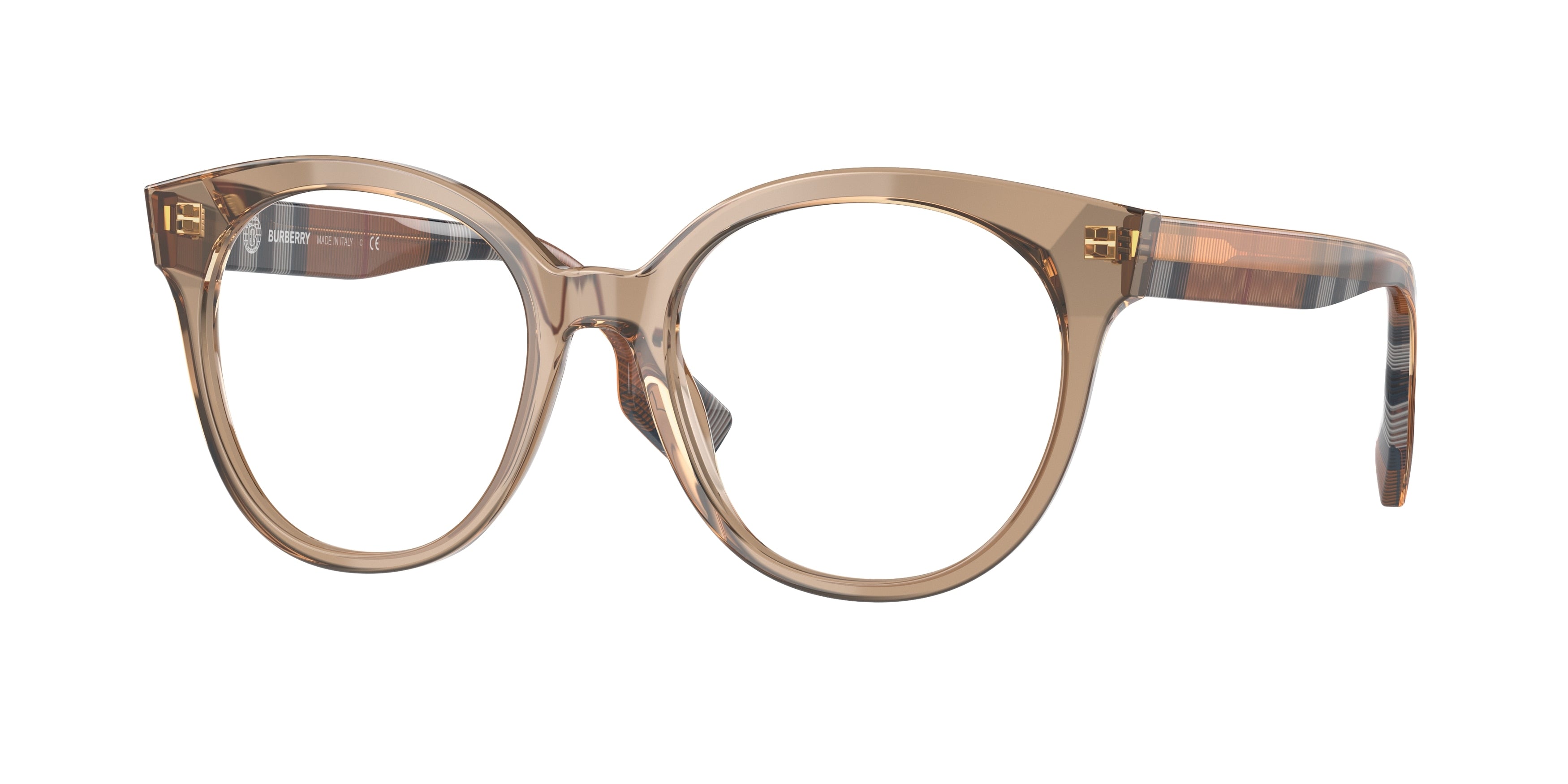 Burberry JACQUELINE BE2356 Round Eyeglasses 3992-Brown 51-140-18 - Color Map Brown
