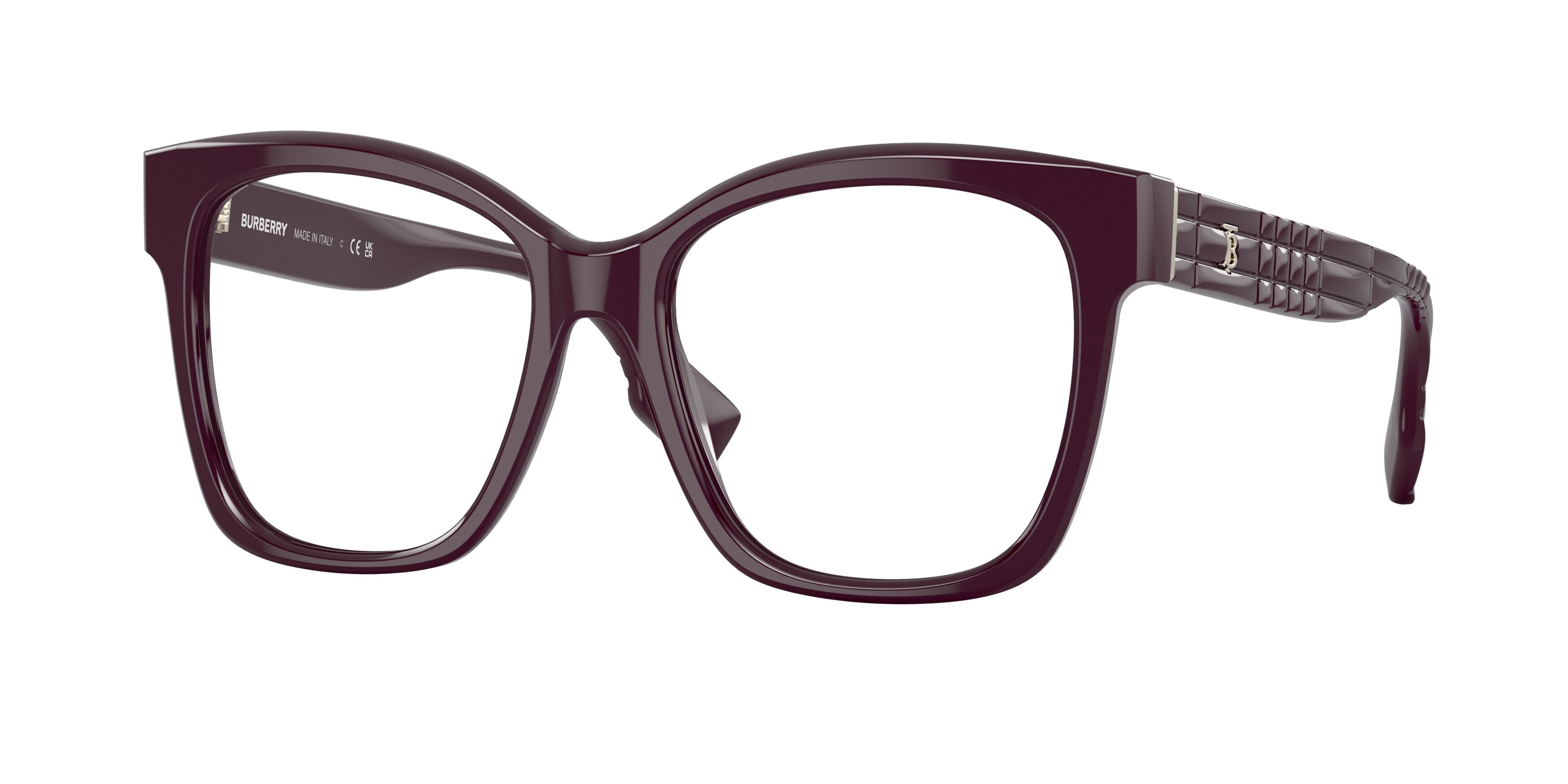 Burberry SYLVIE BE2363F Square Eyeglasses 3979-Bordeaux 53-140-17 - Color Map Red