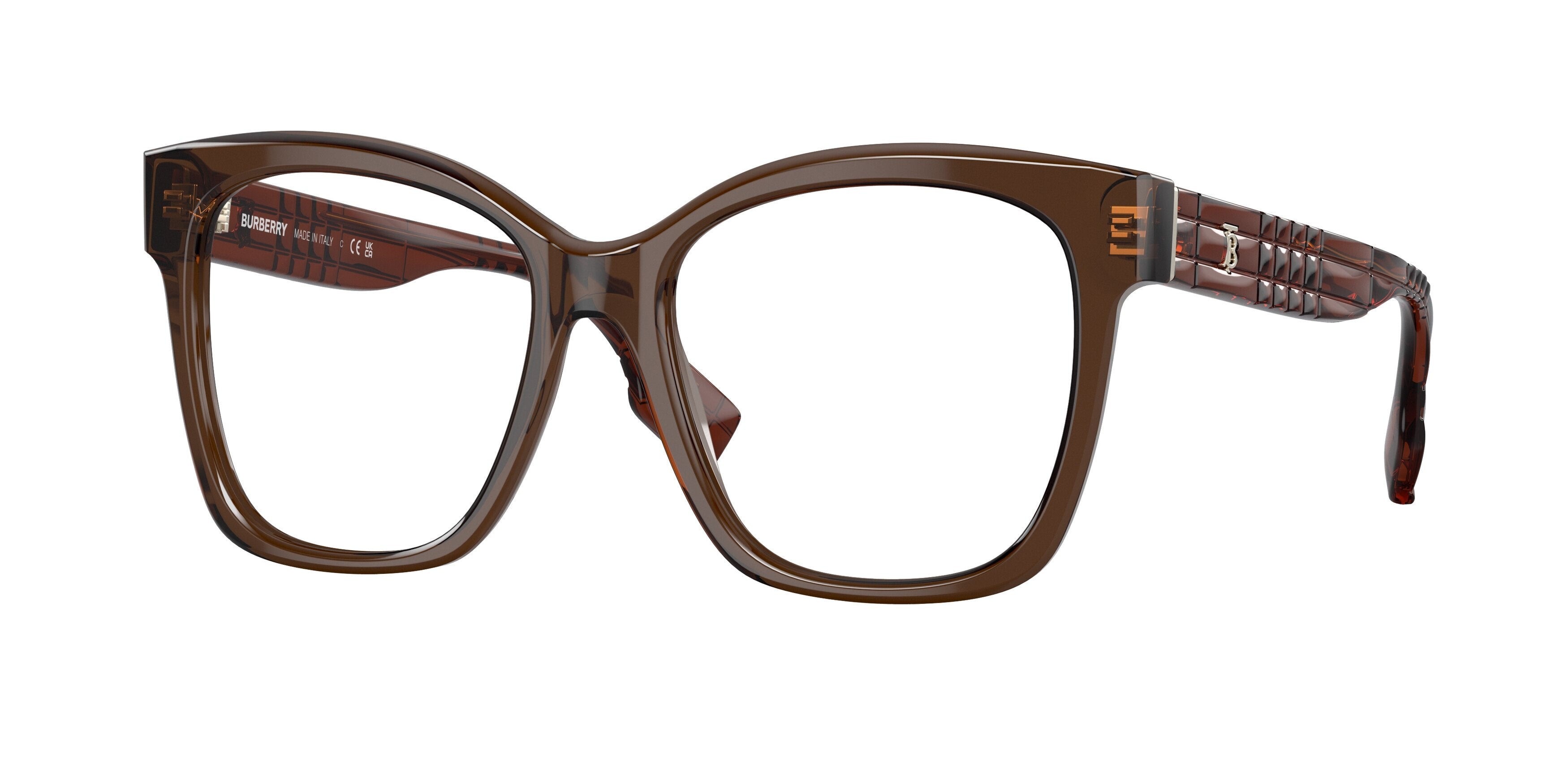 Burberry SYLVIE BE2363F Square Eyeglasses 3986-Brown 53-140-17 - Color Map Brown