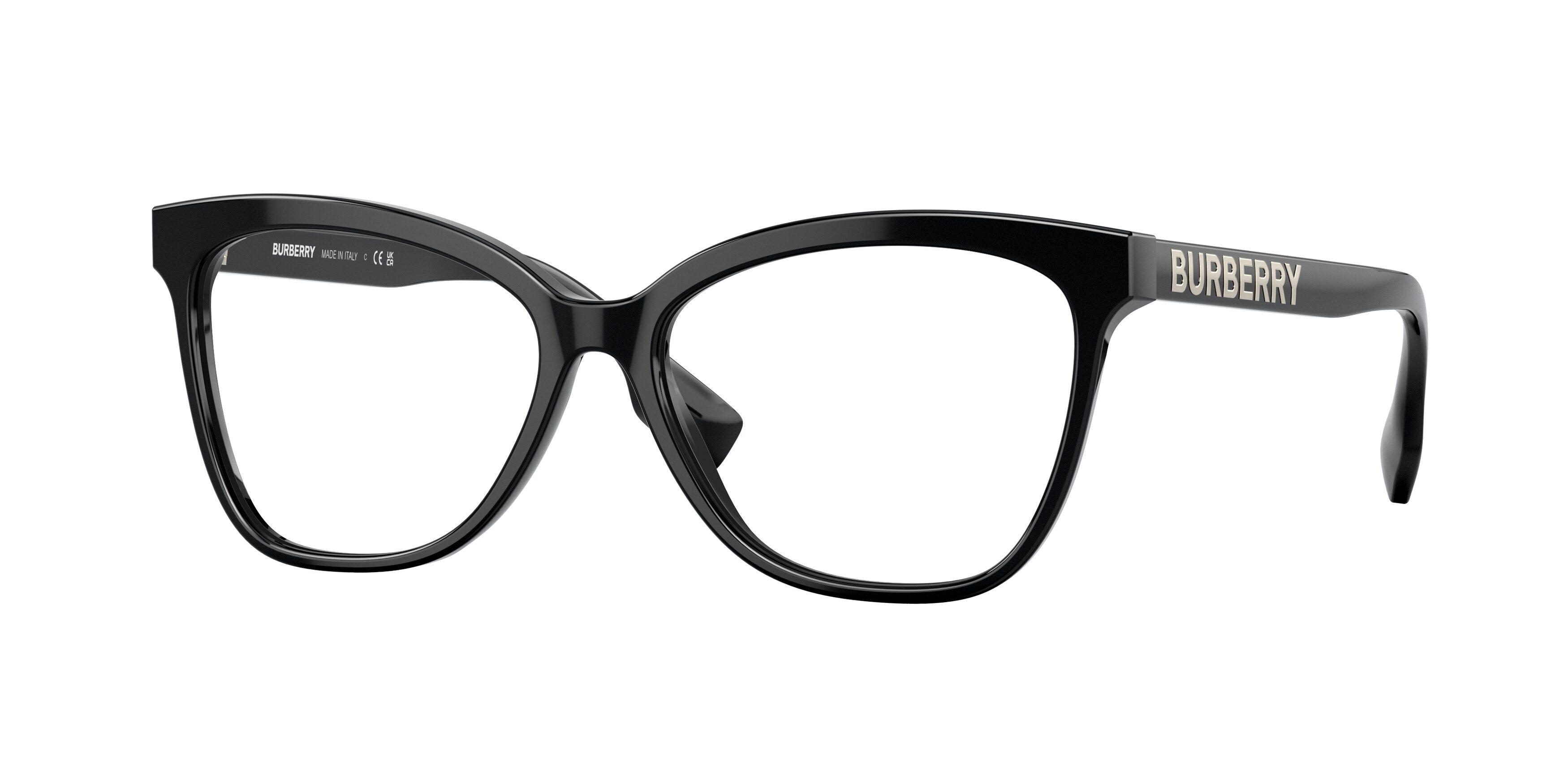 Burberry GRACE BE2364F Cat Eye Eyeglasses 3001-Black 54-140-15 - Color Map Black