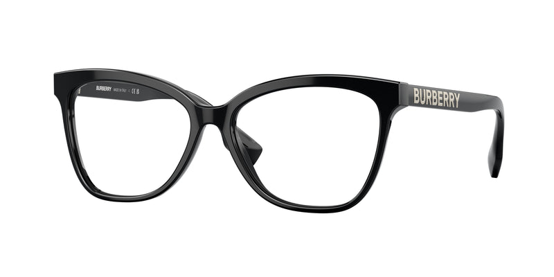 Burberry GRACE BE2364 Cat Eye Eyeglasses 3001-Black 54-140-15 - Color Map Black