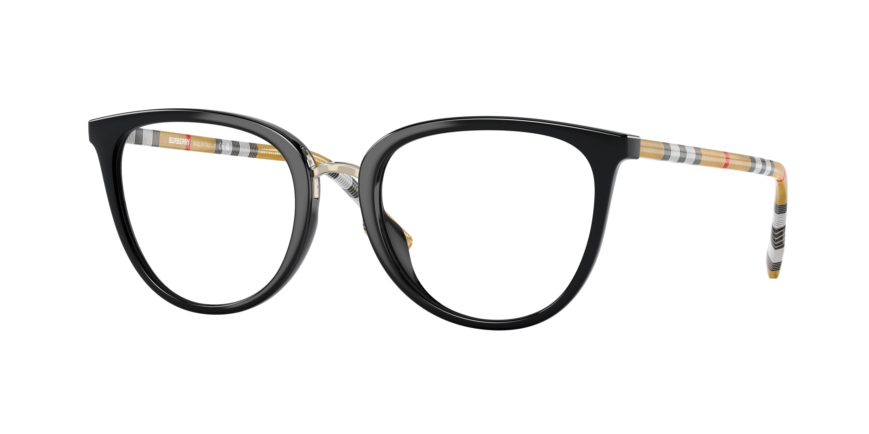 Burberry KATIE BE2366U Cat Eye Eyeglasses 3853-Black 51-140-19 - Color Map Black
