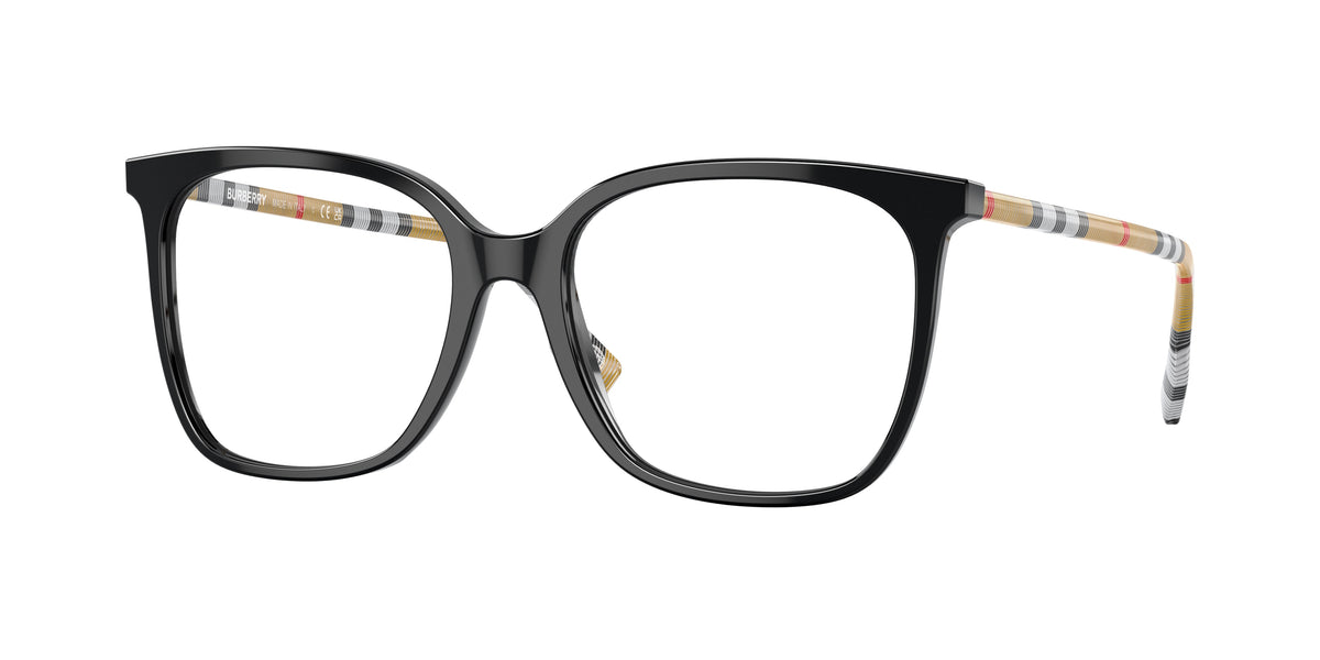 Burberry LOUISE BE2367 Square Eyeglasses 3853-Black 54-140-17 - Color Map Black