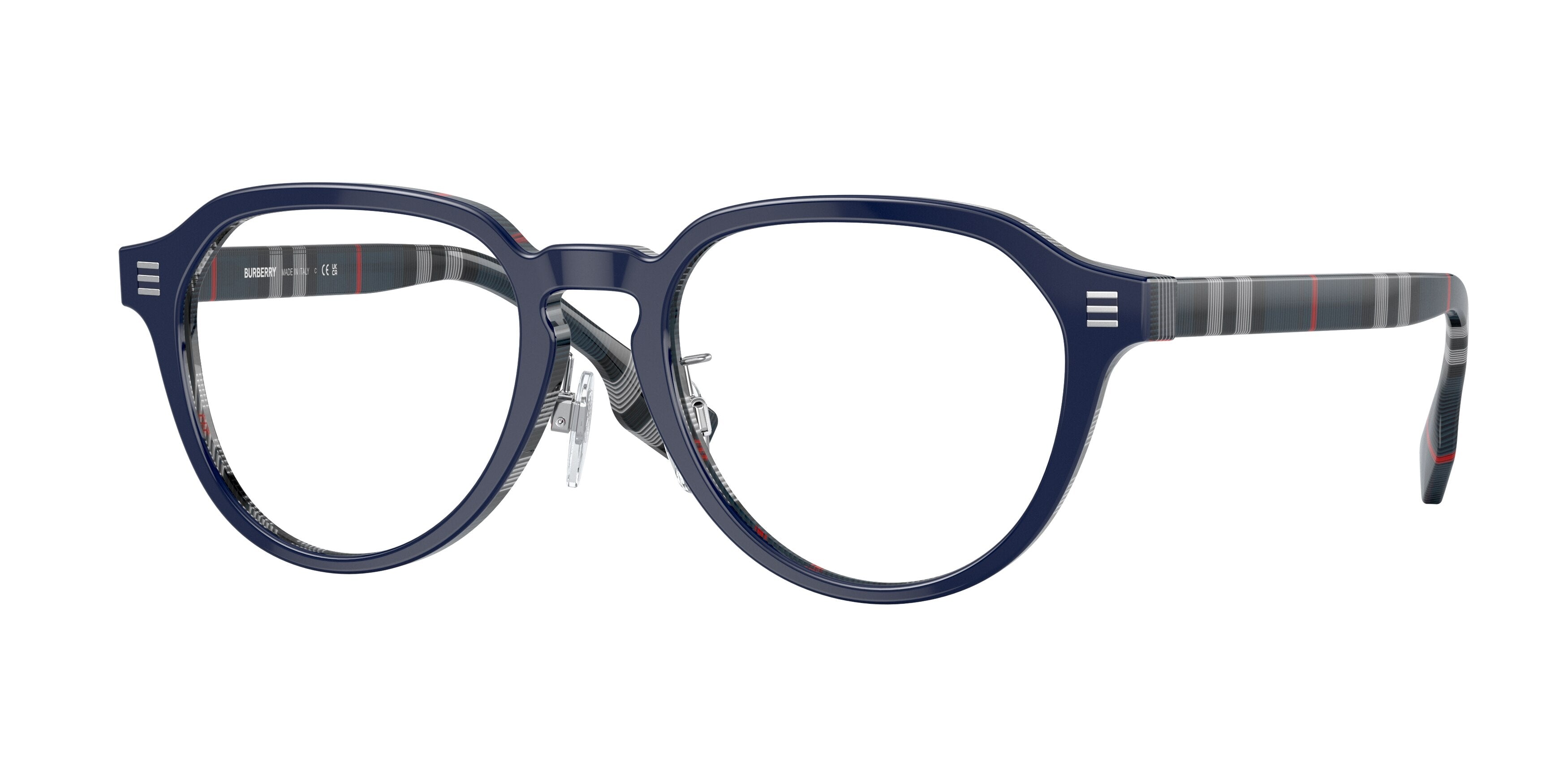 Burberry ARCHIE BE2368F Phantos Eyeglasses 3956-Top Blue On Navy Check 52-145-19 - Color Map Blue