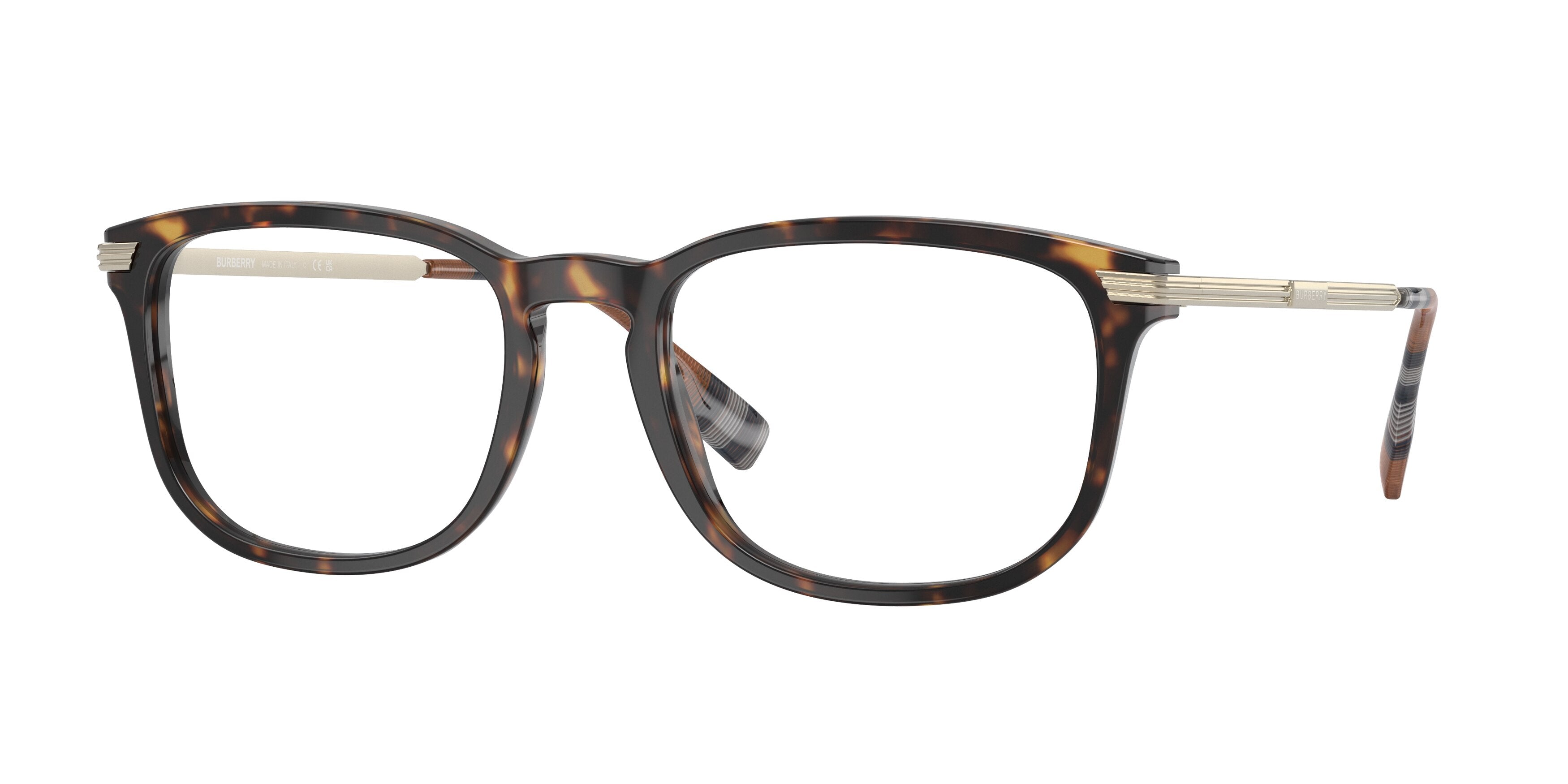 Burberry CEDRIC BE2369F Rectangle Eyeglasses 3002-Dark Havana 56-150-20 - Color Map Brown