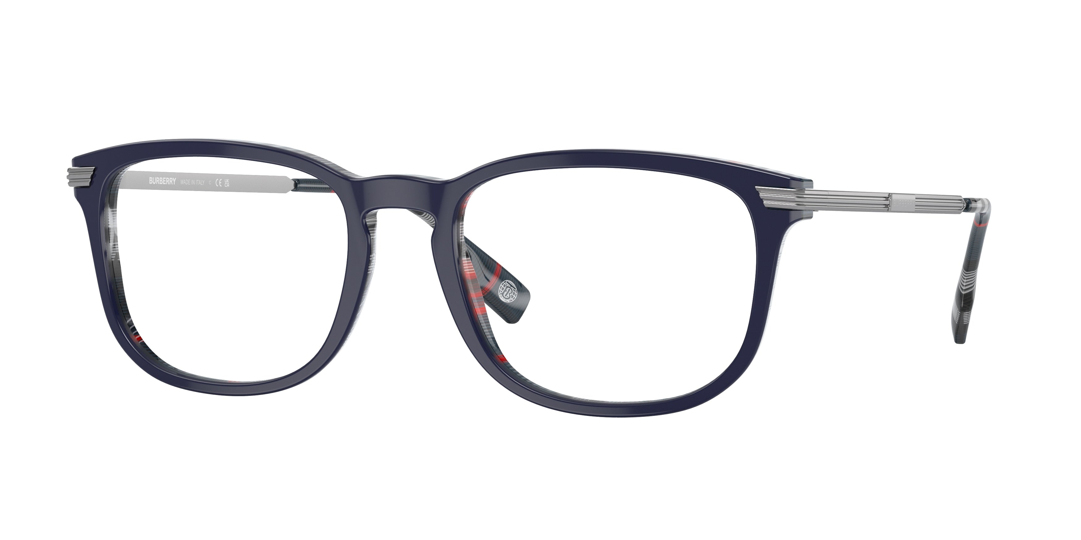 Burberry CEDRIC BE2369 Rectangle Eyeglasses  3956-Top Blue On Navy Check 54-145-20 - Color Map Blue