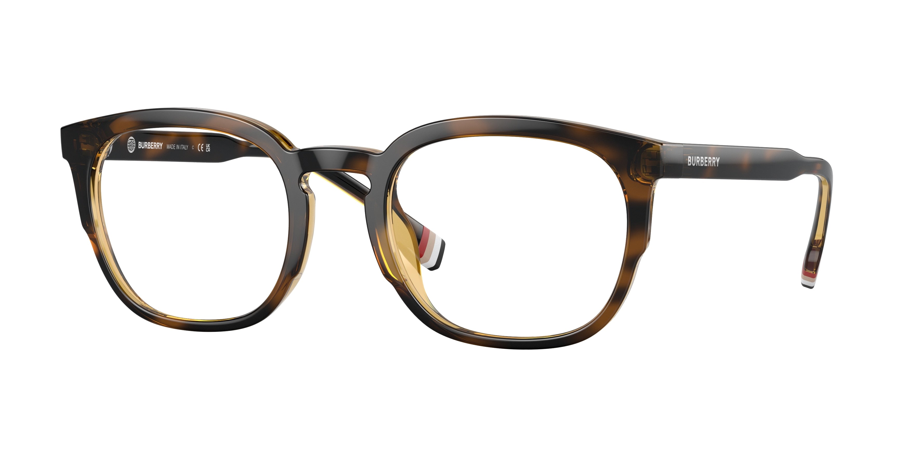 Burberry SAMUEL BE2370U Square Eyeglasses 3002-Dark Havana 53-150-22 - Color Map Brown