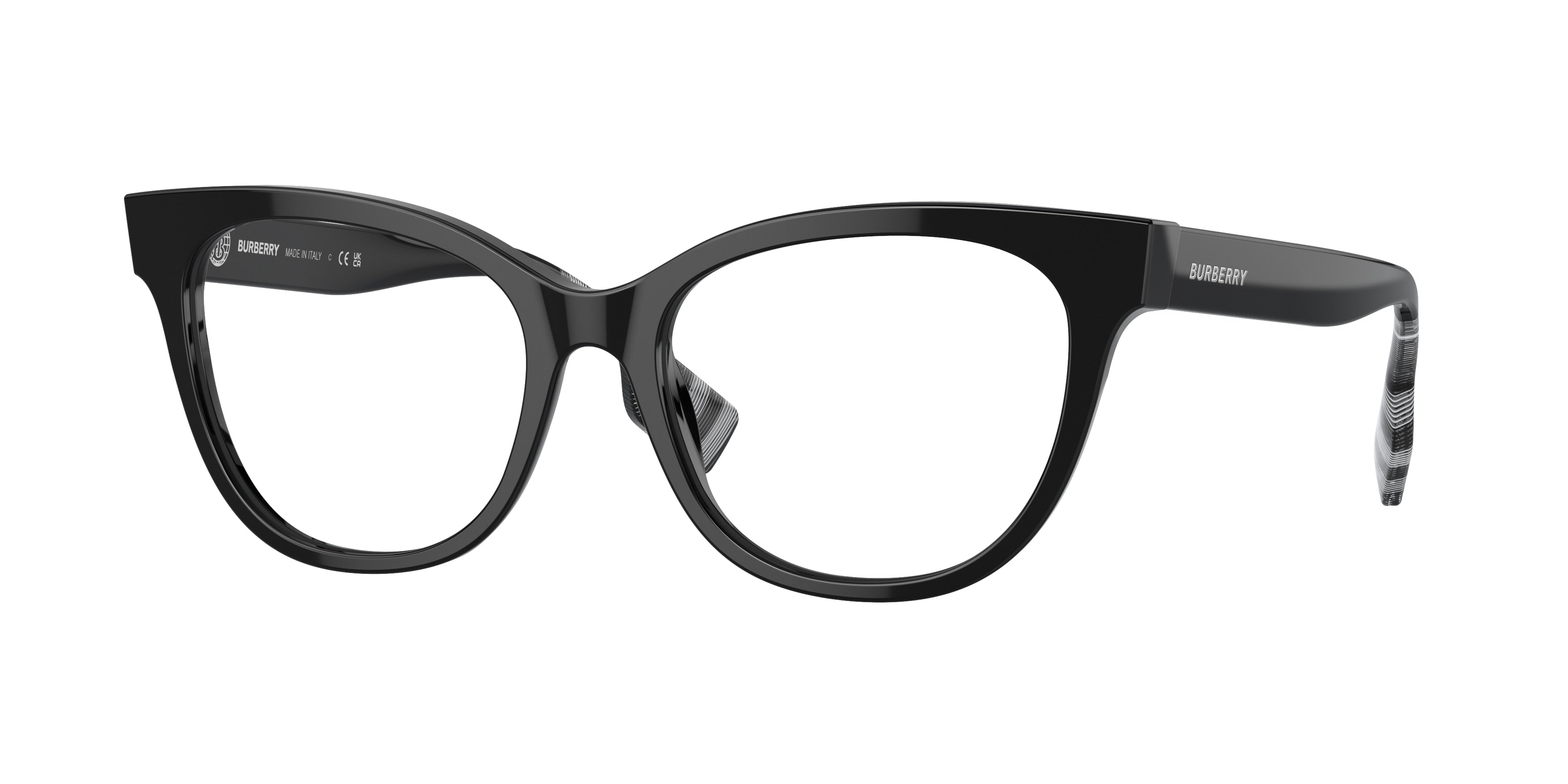 Burberry EVELYN BE2375 Cat Eye Eyeglasses 3001-Black 53-140-17 - Color Map Black