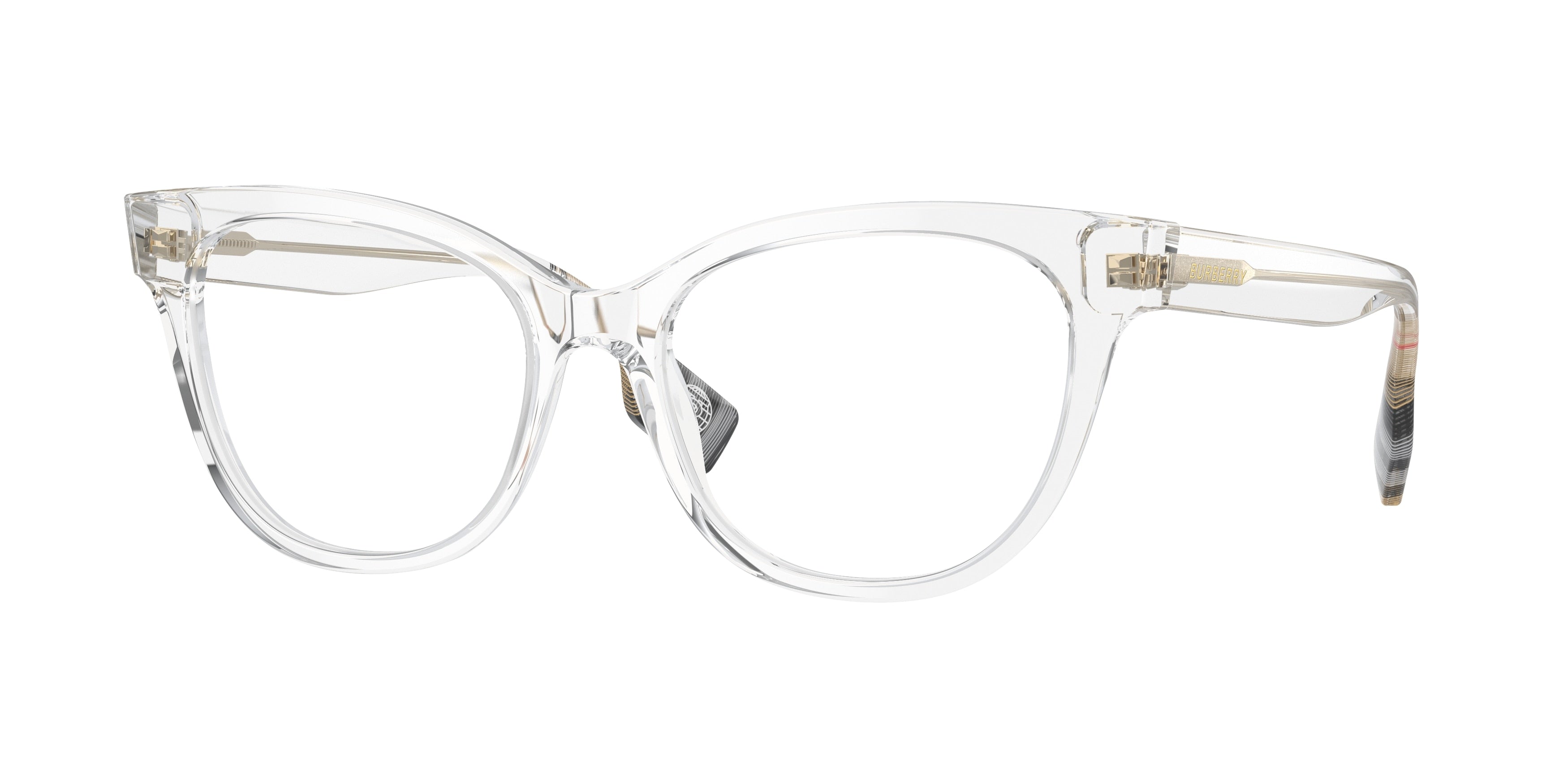 Burberry EVELYN BE2375 Cat Eye Eyeglasses 3024-Transparent 53-140-17 - Color Map Transparent