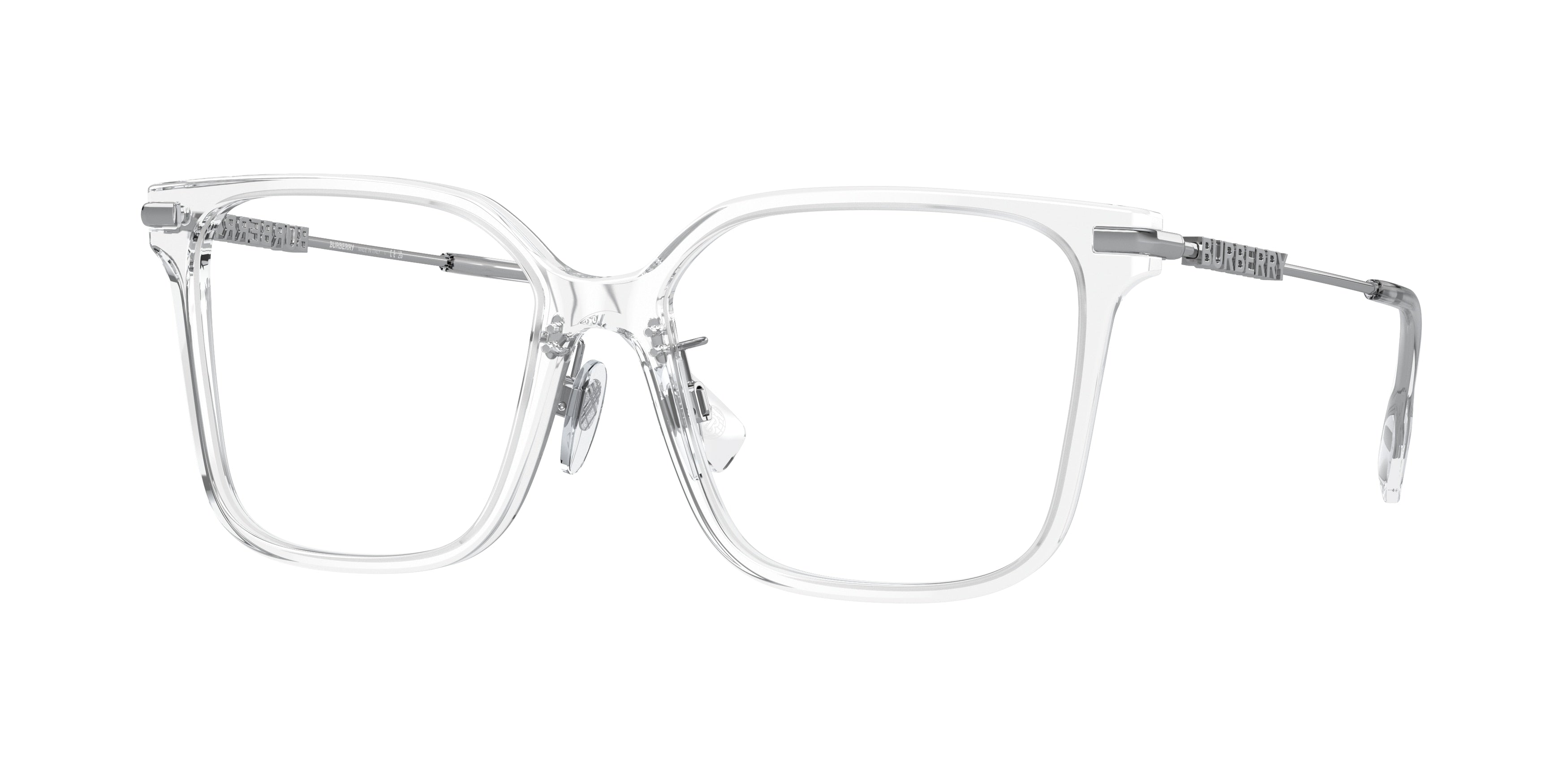 Burberry ELIZABETH BE2376 Square Eyeglasses 3024-Transparent 54-140-16 - Color Map Transparent