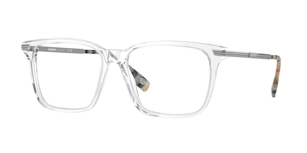 Burberry ELLIS BE2378 Square Eyeglasses 3024-Transparent 55-150-16 - Color Map Transparent