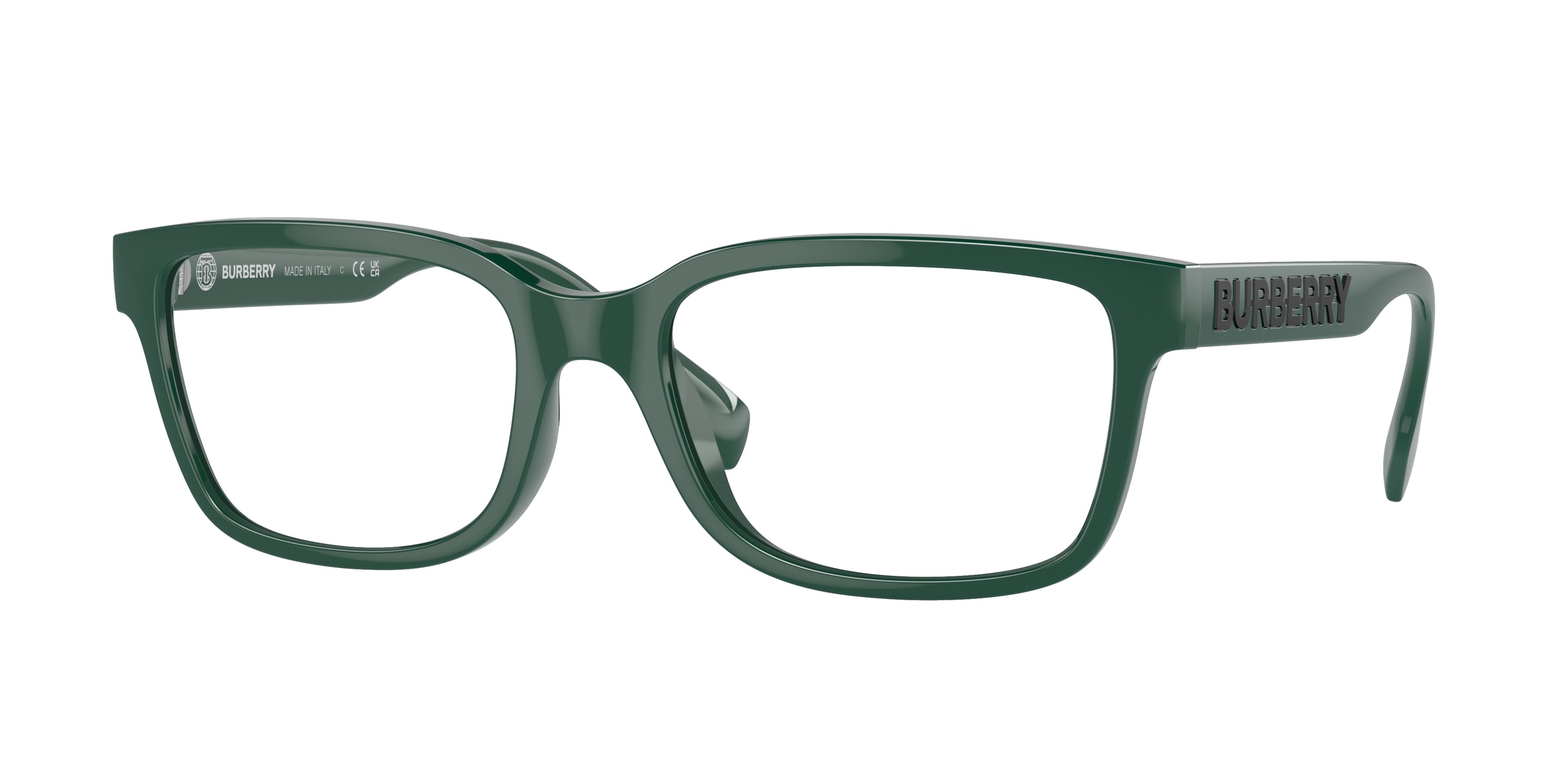 Burberry CHARLIE BE2379U Square Eyeglasses 4071-Green 55-145-19 - Color Map Green