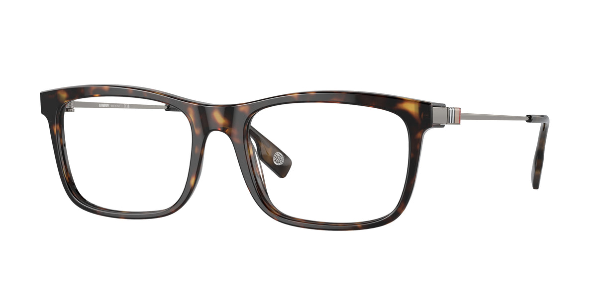 Burberry BE2384 Rectangle Eyeglasses 3002-Dark Havana 55-145-18 - Color Map Brown