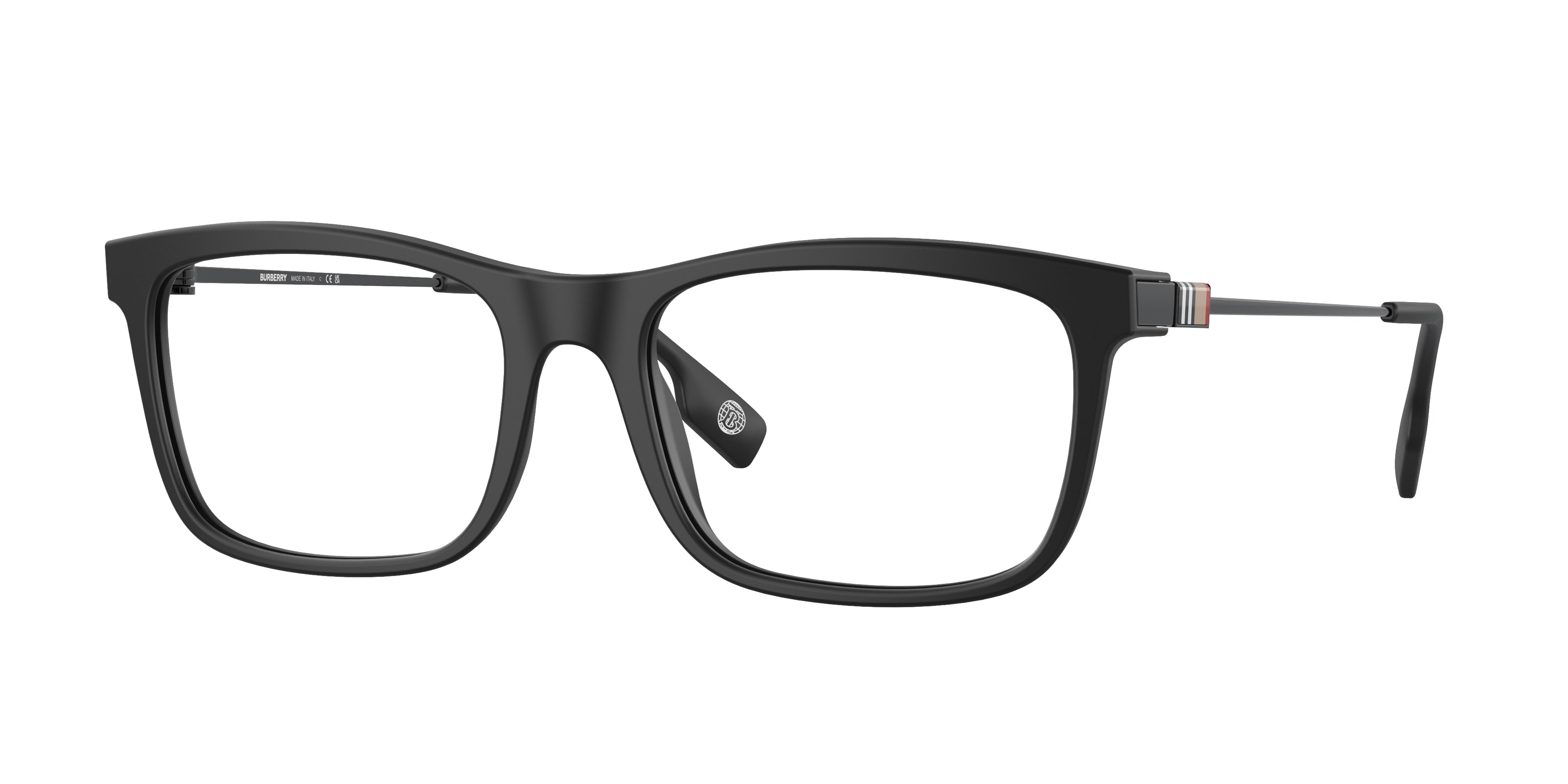 Burberry BE2384 Rectangle Eyeglasses 3464-Black 55-145-18 - Color Map Black