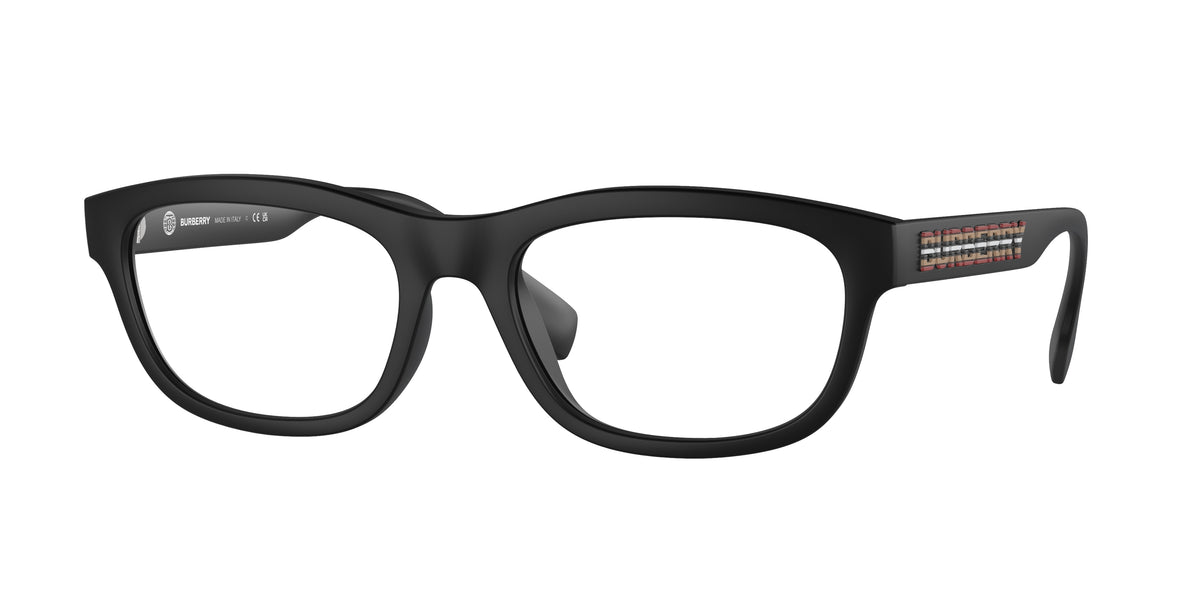 Burberry BE2385U Irregular Eyeglasses 3464-Matte Black 56-145-19 - Color Map Black