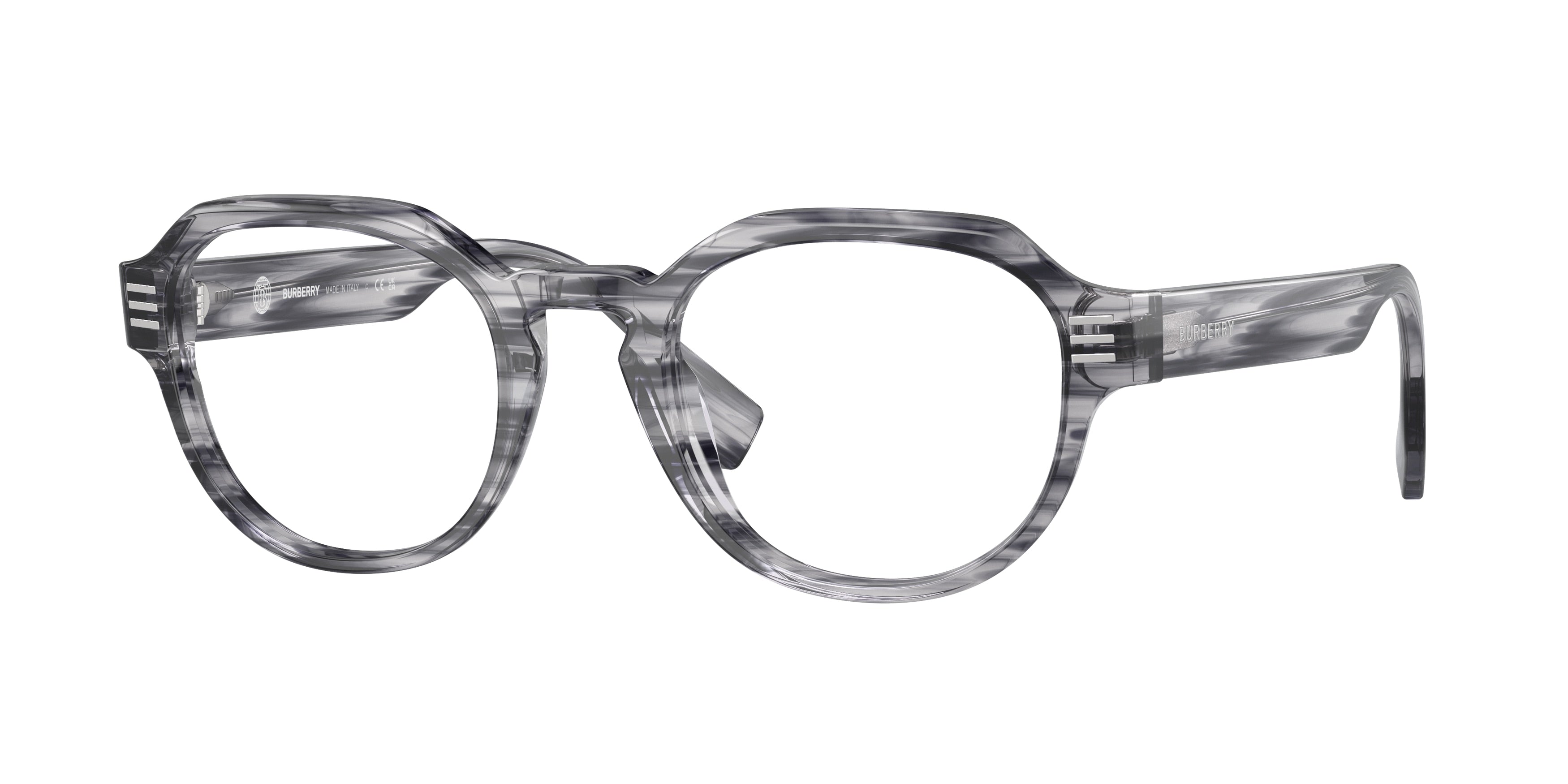 Burberry BE2386 Round Eyeglasses 4097-Grey 51-150-22 - Color Map Grey
