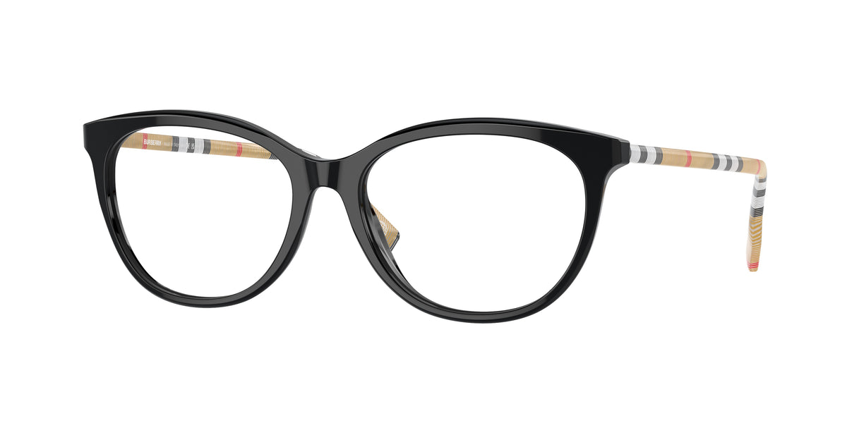 Burberry BE2389F Irregular Eyeglasses 3853-Black 52-140-16 - Color Map Black