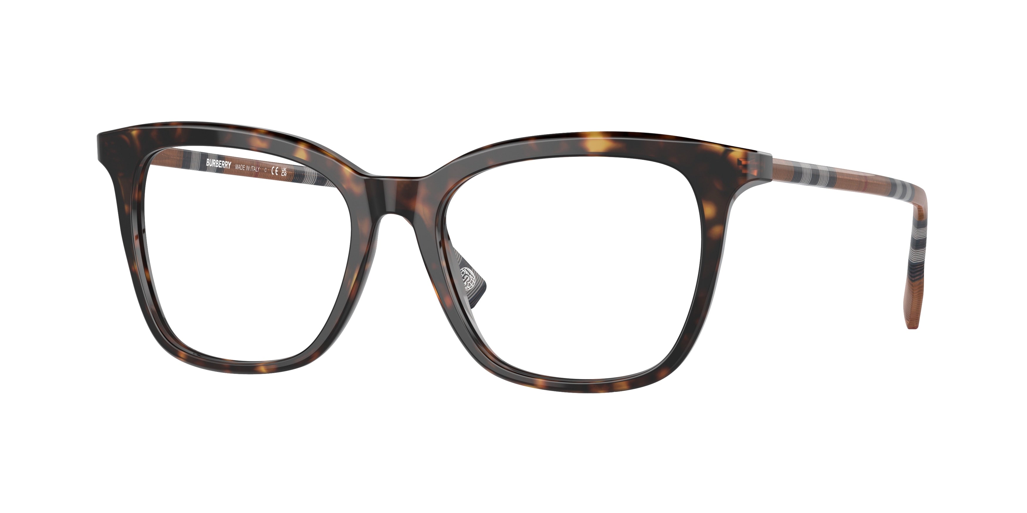 Burberry BE2390 Square Eyeglasses 4017-Dark Havana 52-140-17 - Color Map Brown