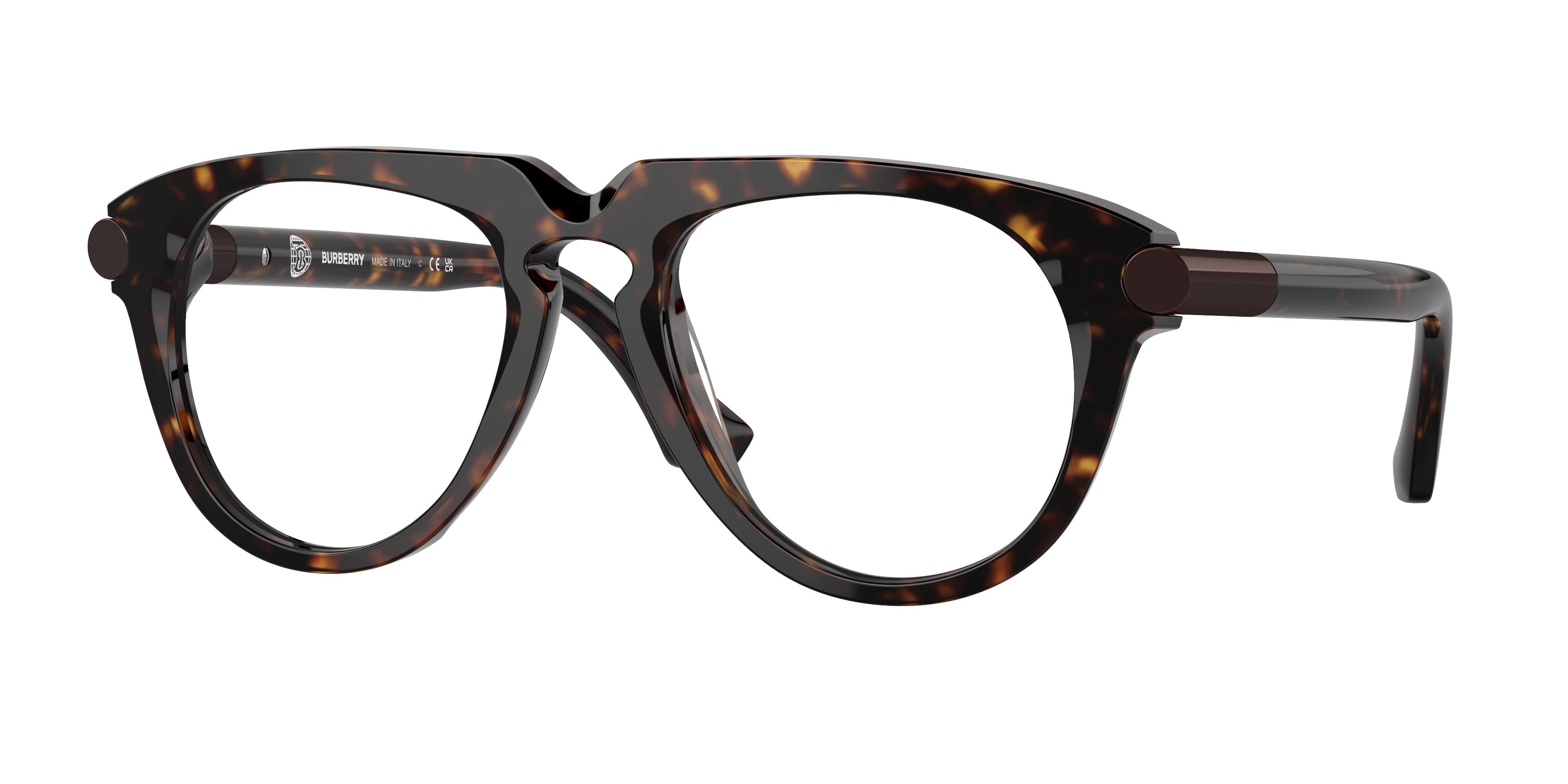 Burberry BE2408U Pilot Eyeglasses 3002-Dark Havana 53-145-20 - Color Map Brown