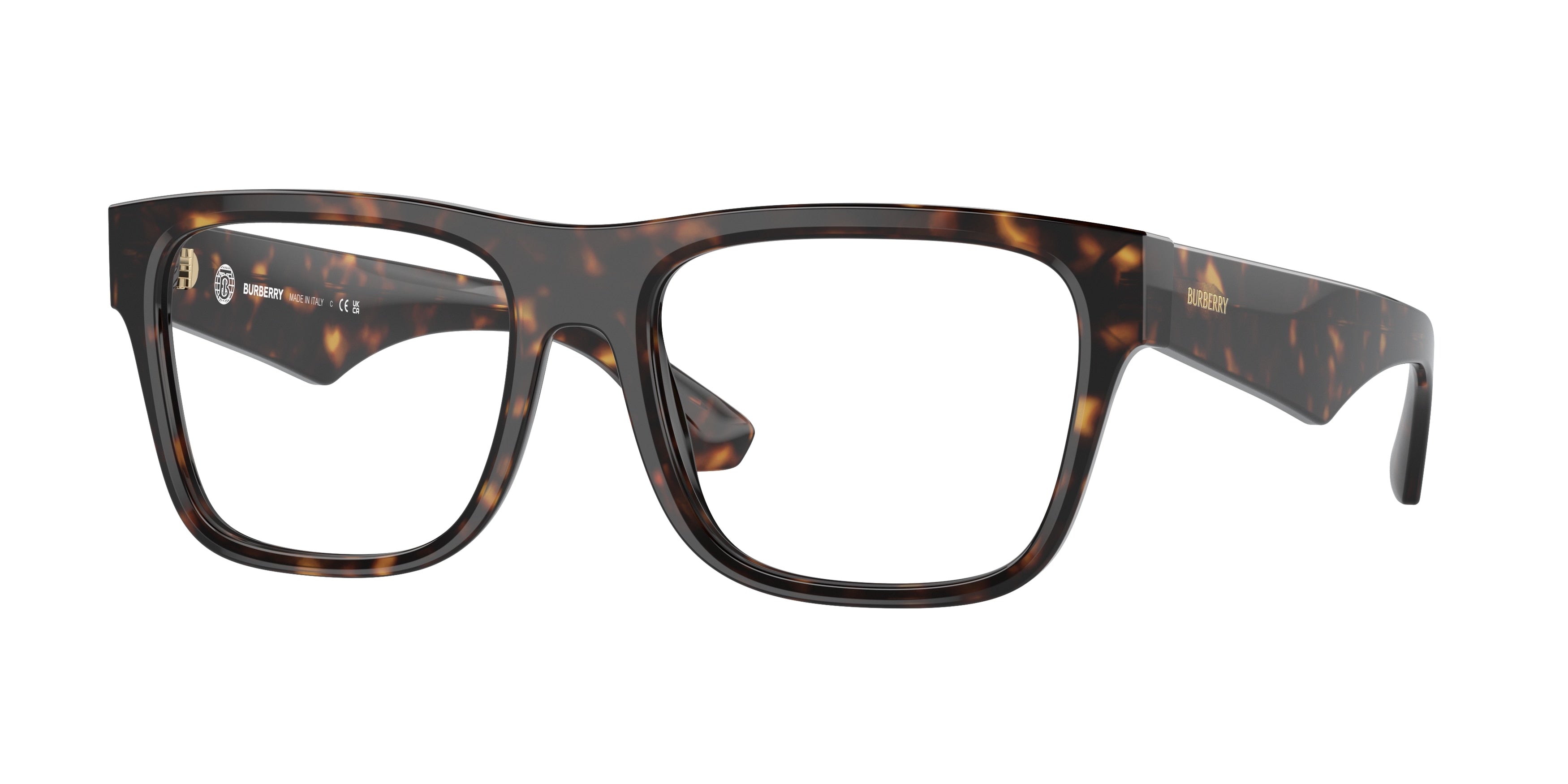 Burberry BE2411F Square Eyeglasses 3002-Dark Havana 55-145-18 - Color Map Brown