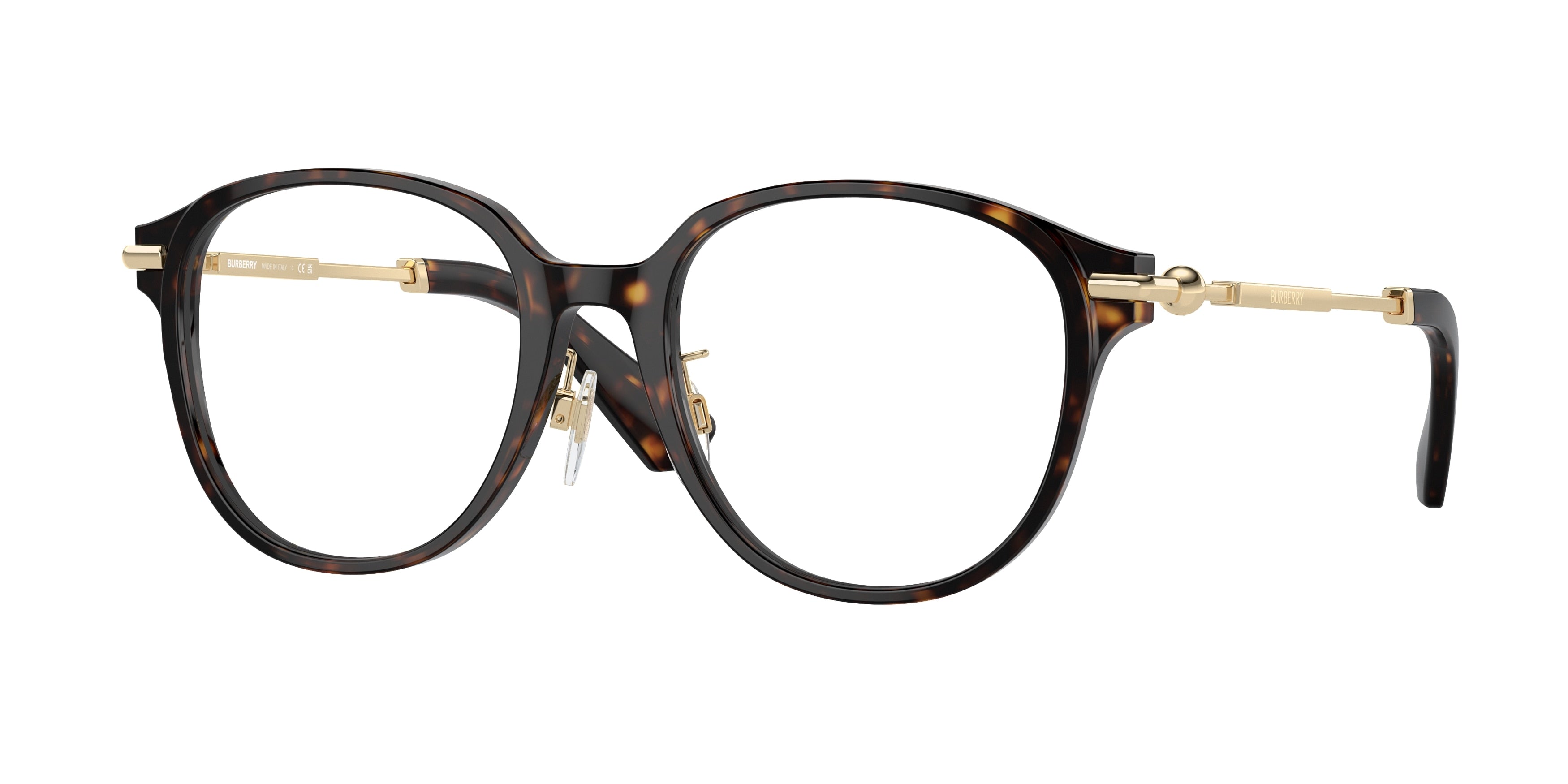 Burberry BE2412D Round Eyeglasses 3002-Dark Havana 52-140-19 - Color Map Brown
