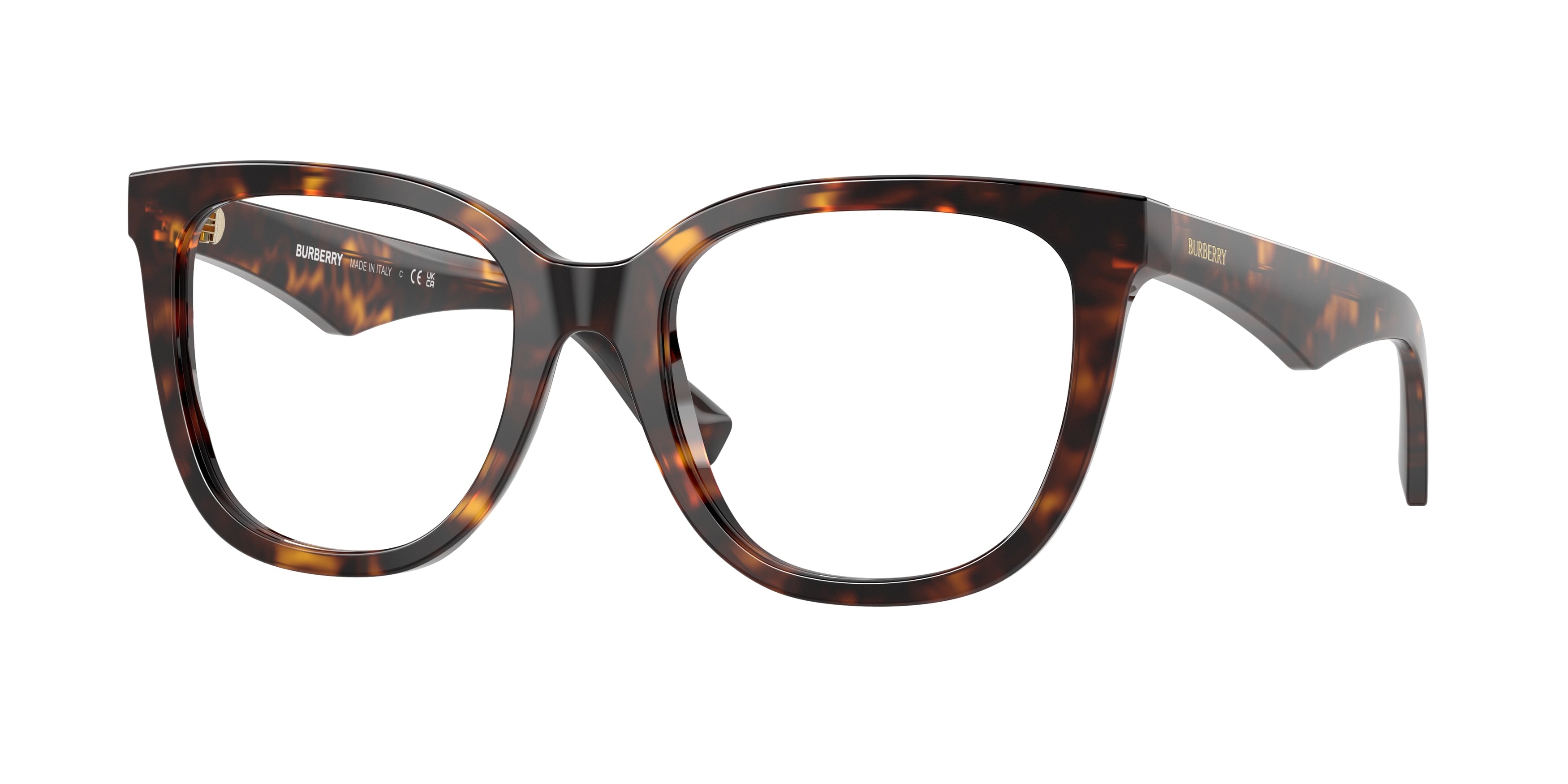 Burberry BE2415F Square Eyeglasses 3002-Dark Havana 53-140-19 - Color Map Brown