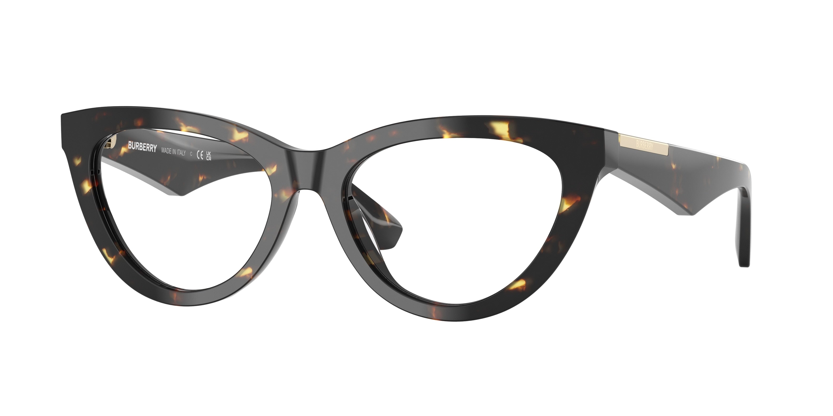 Burberry BE2418U Cat Eye Eyeglasses 4106-Yellow Havana 53-145-17 - Color Map Tortoise