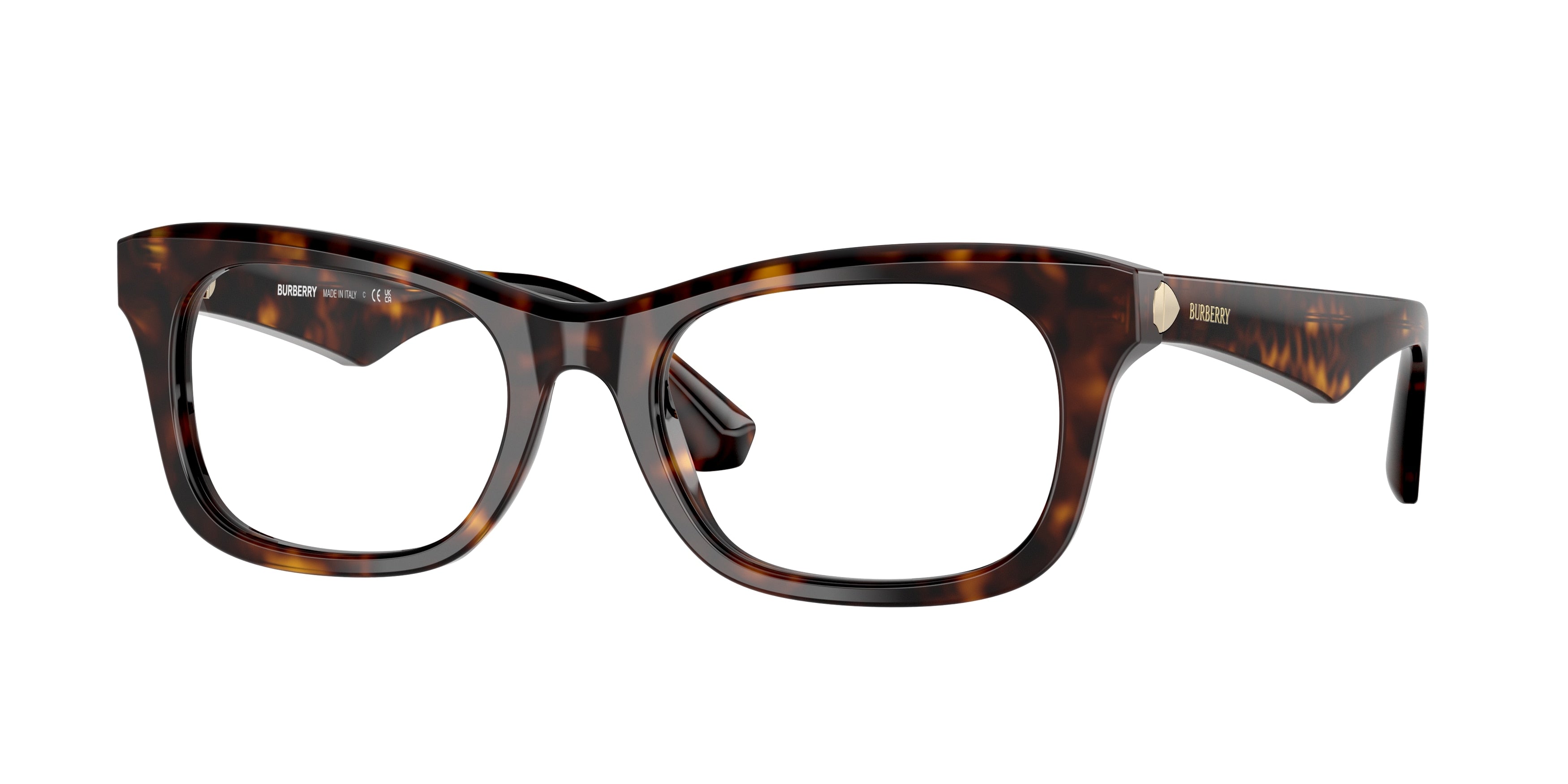 Burberry BE2422F Rectangle Eyeglasses 3002-Dark Havana 52-145-19 - Color Map Brown