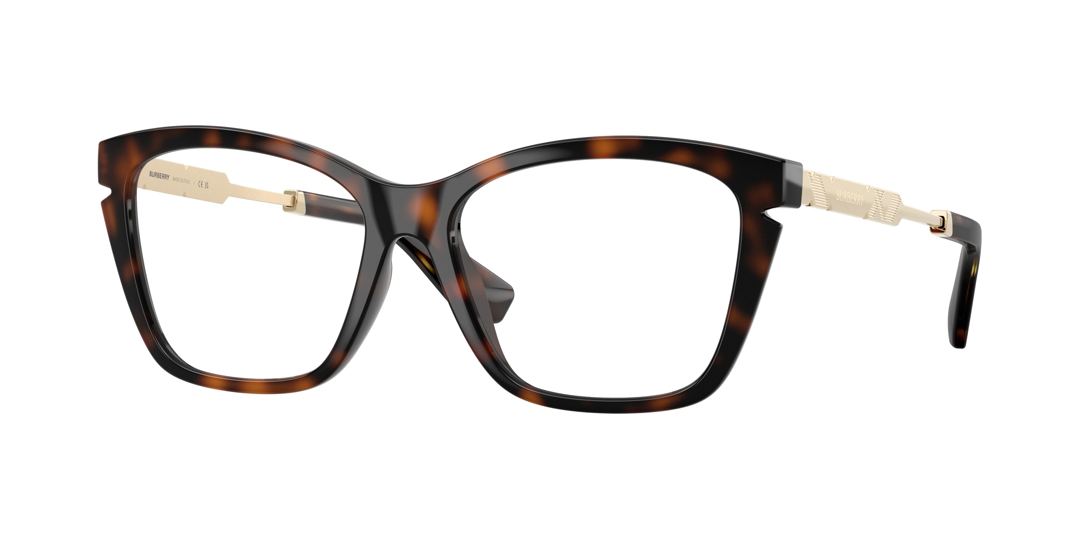 Burberry BE2427U Cat Eye Eyeglasses 3002-Dark Havana 54-140-16 - Color Map Brown