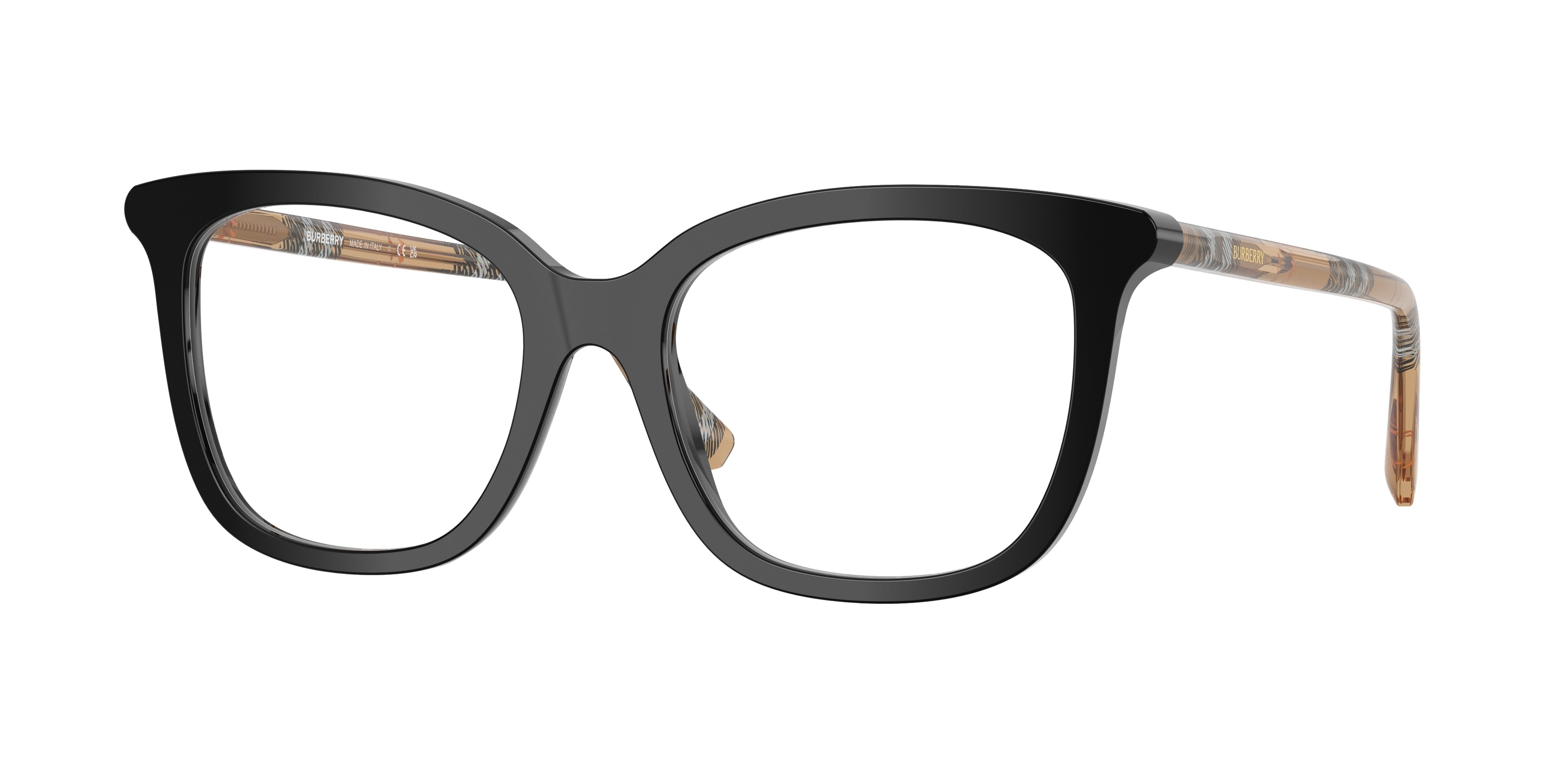 Burberry BE2430F Square Eyeglasses 4161-Black 53-140-18 - Color Map Black