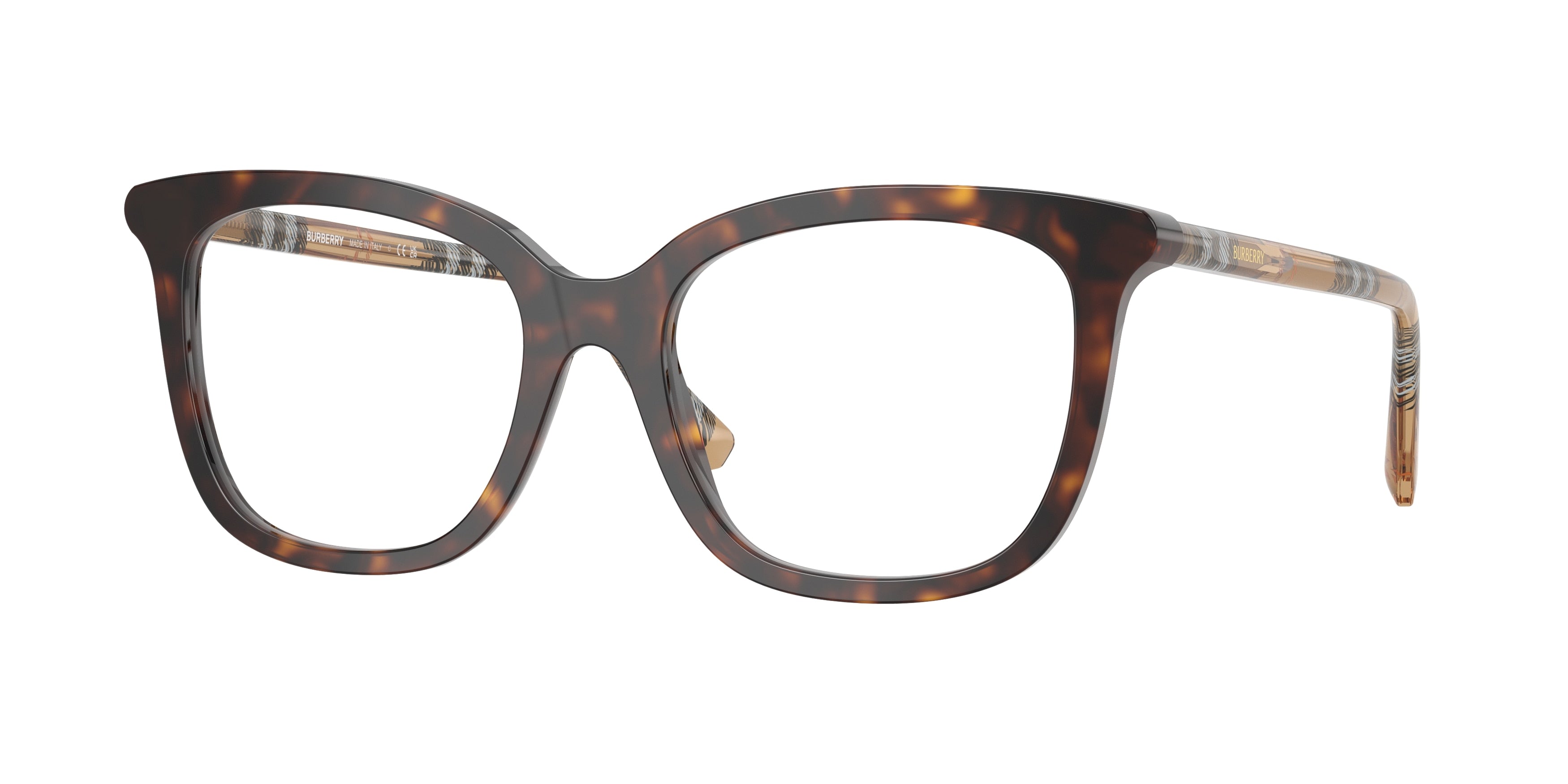 Burberry BE2430F Square Eyeglasses 4216-Dark Havana 53-140-18 - Color Map Brown