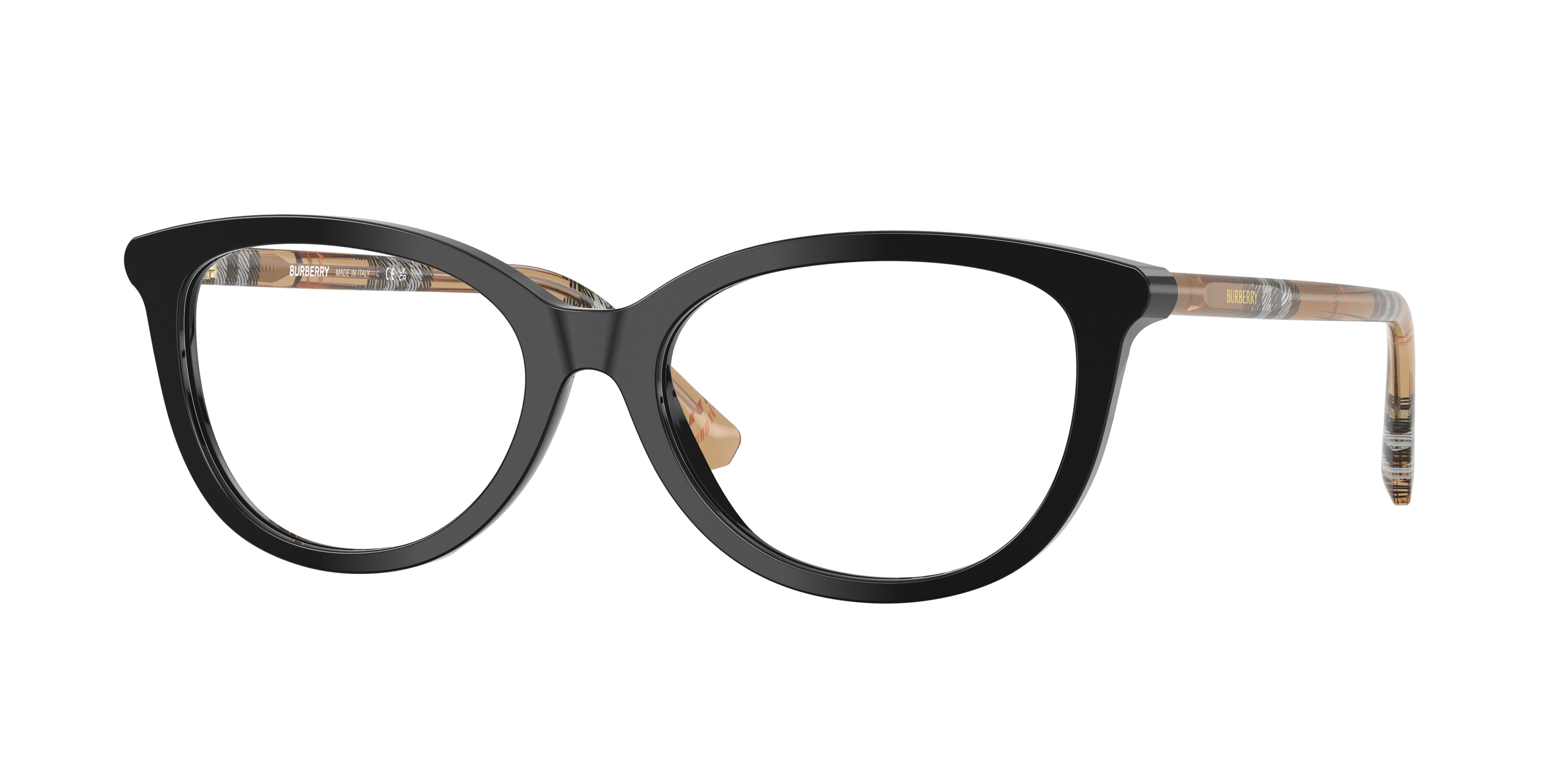 Burberry BE2431F Cat Eye Eyeglasses  4161-Black 52-140-17 - Color Map Black