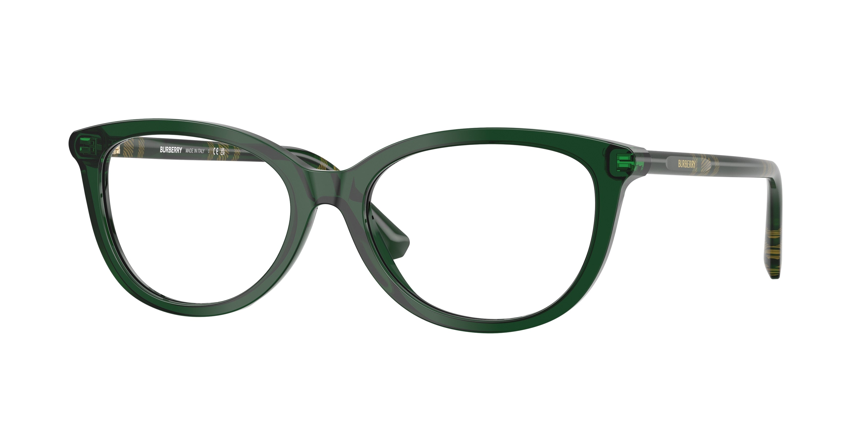 Burberry BE2431 Cat Eye Eyeglasses 4162-Green 54-140-17 - Color Map Green