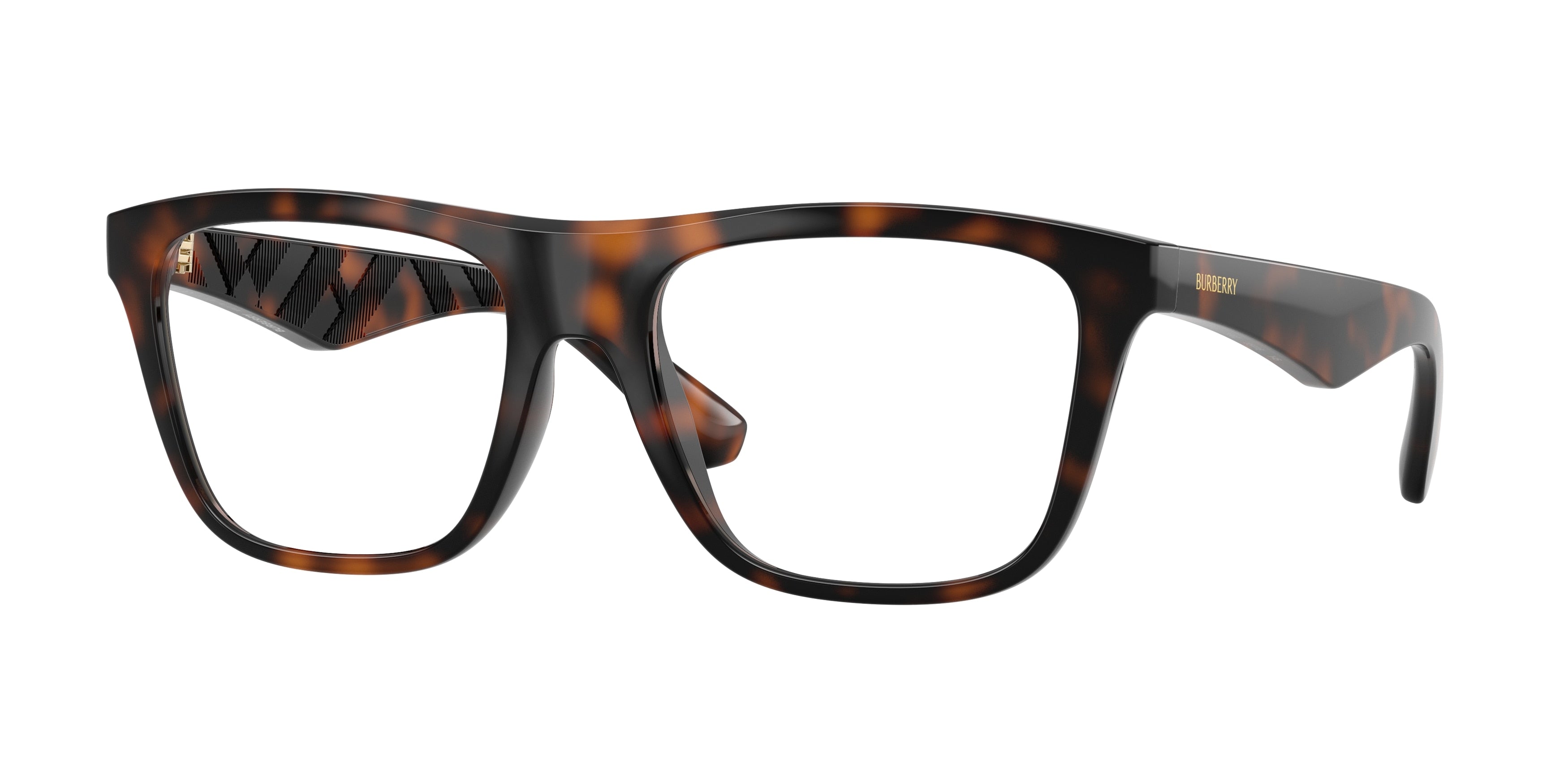 Burberry BE2432U Square Eyeglasses 3002-Dark Havana 55-145-18 - Color Map Brown