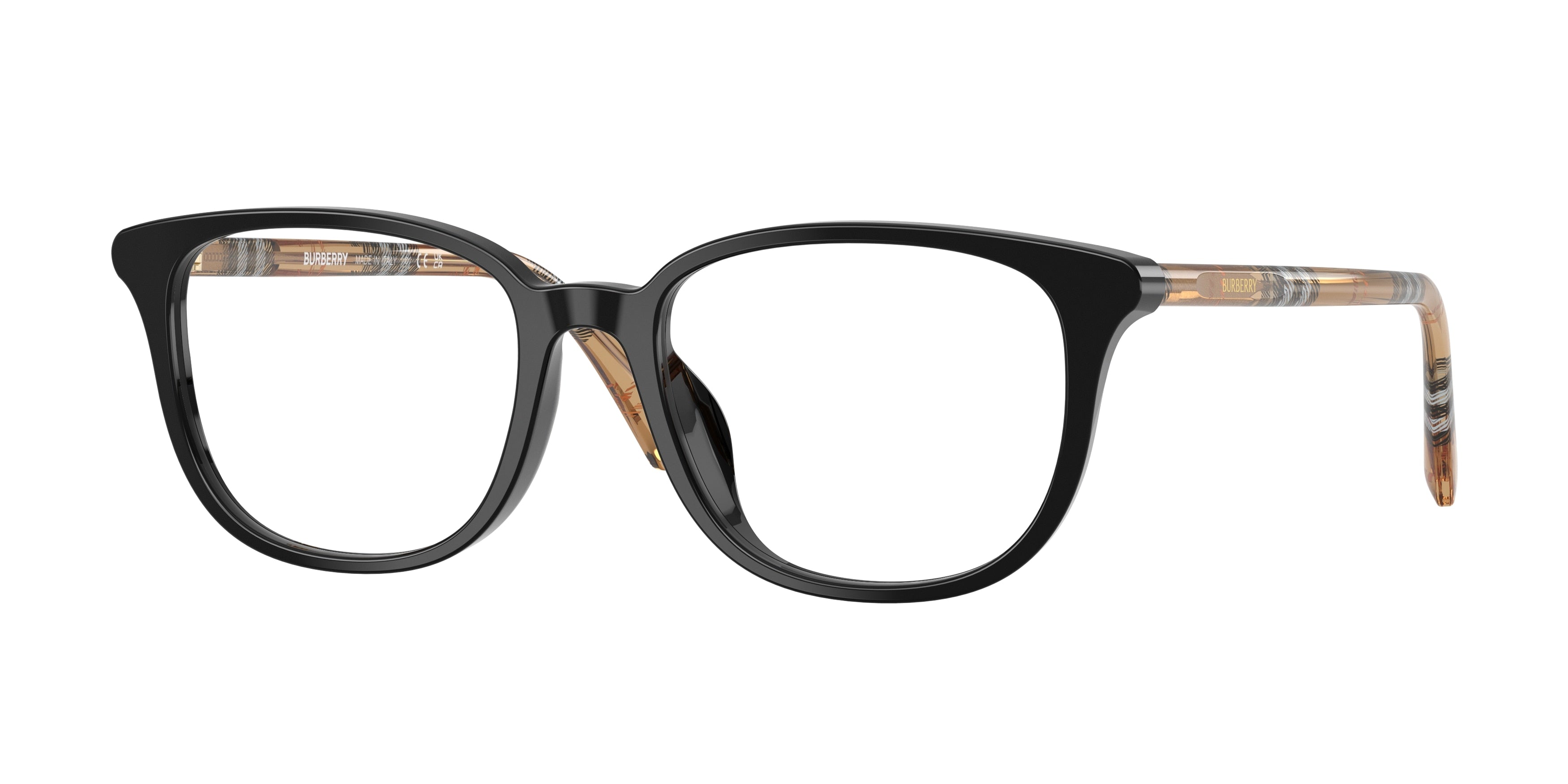 Burberry BE2434D Square Eyeglasses 4161-Black 53-145-18 - Color Map Black