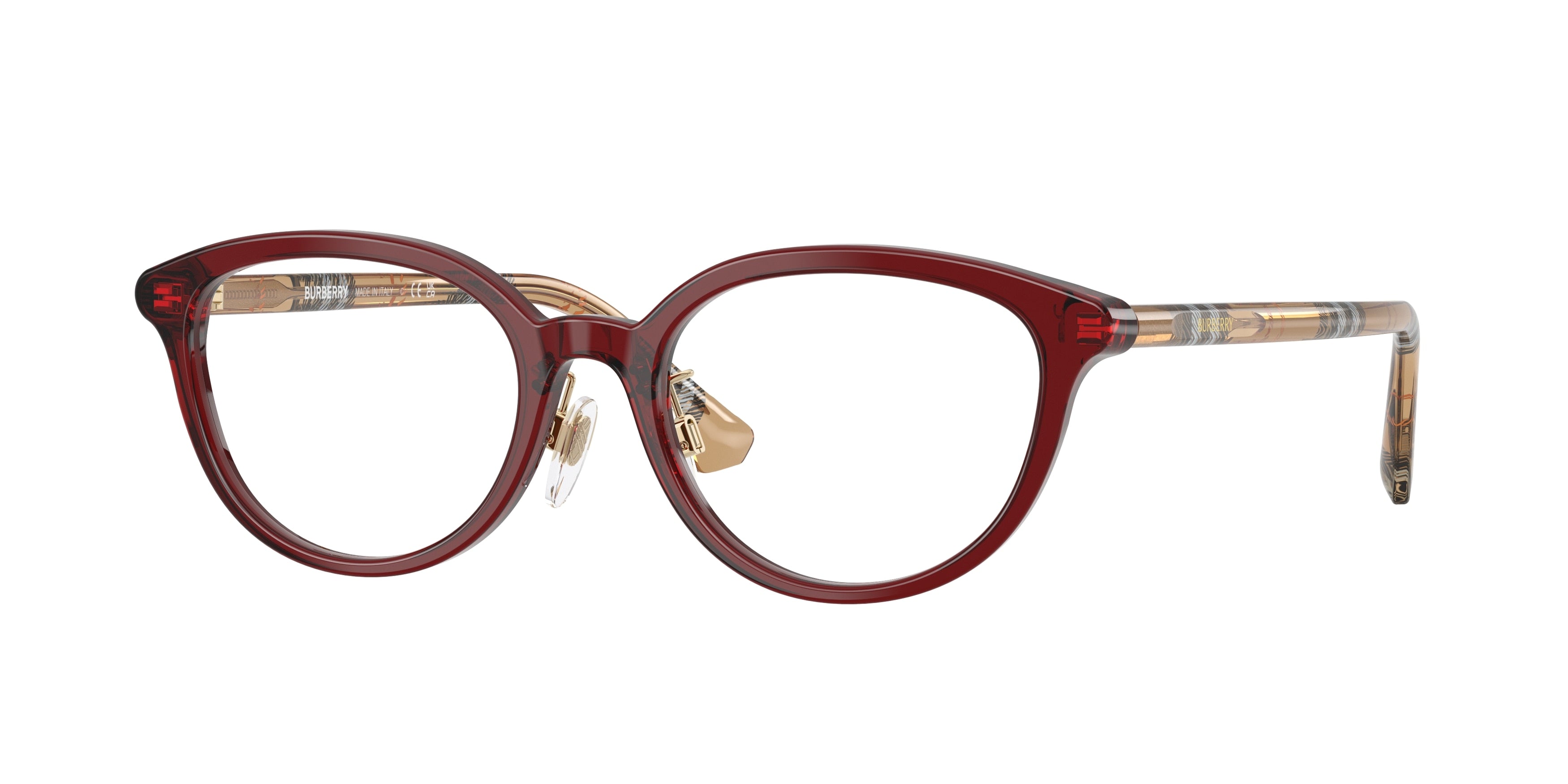 Burberry BE2435D Phantos Eyeglasses 4176-Bordeaux 50-145-18 - Color Map Red