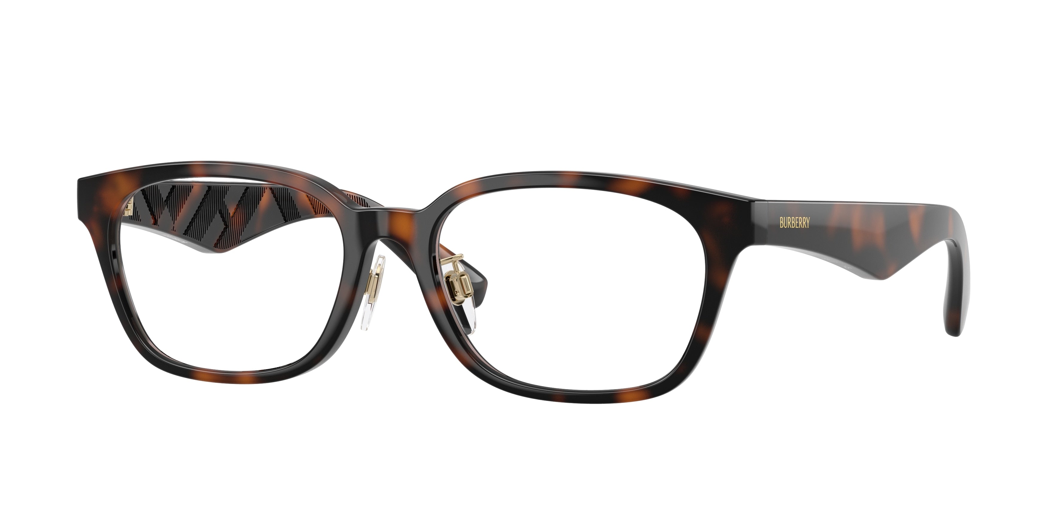 Burberry BE2436D Rectangle Eyeglasses 3002-Dark Havana 53-145-17 - Color Map Brown