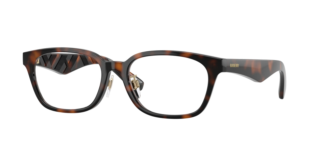 Burberry BE2436D Rectangle Eyeglasses 3002-Dark Havana 53-145-17 - Color Map Brown