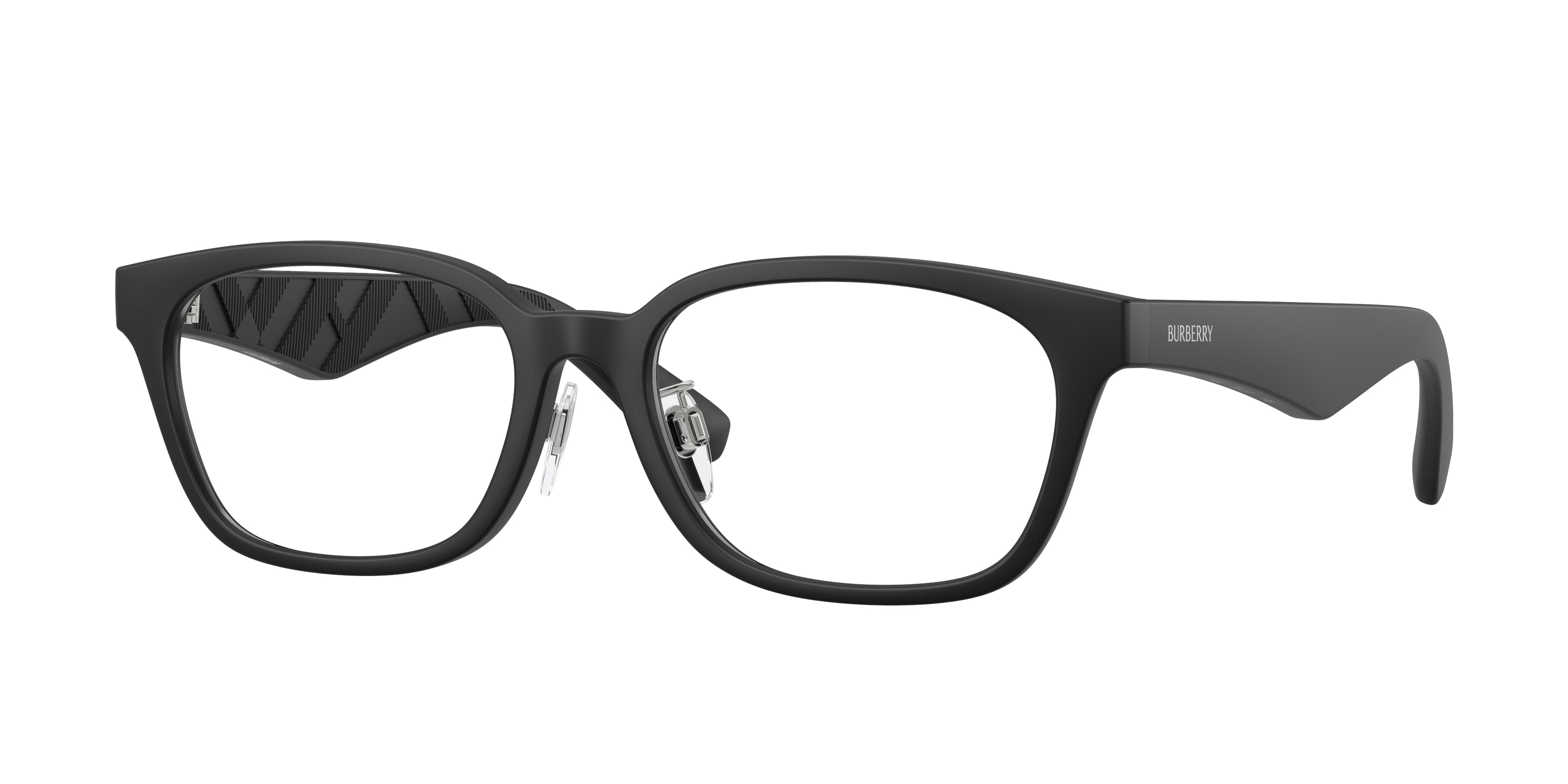 Burberry BE2436D Rectangle Eyeglasses 3464-Matte Black 53-145-17 - Color Map Black