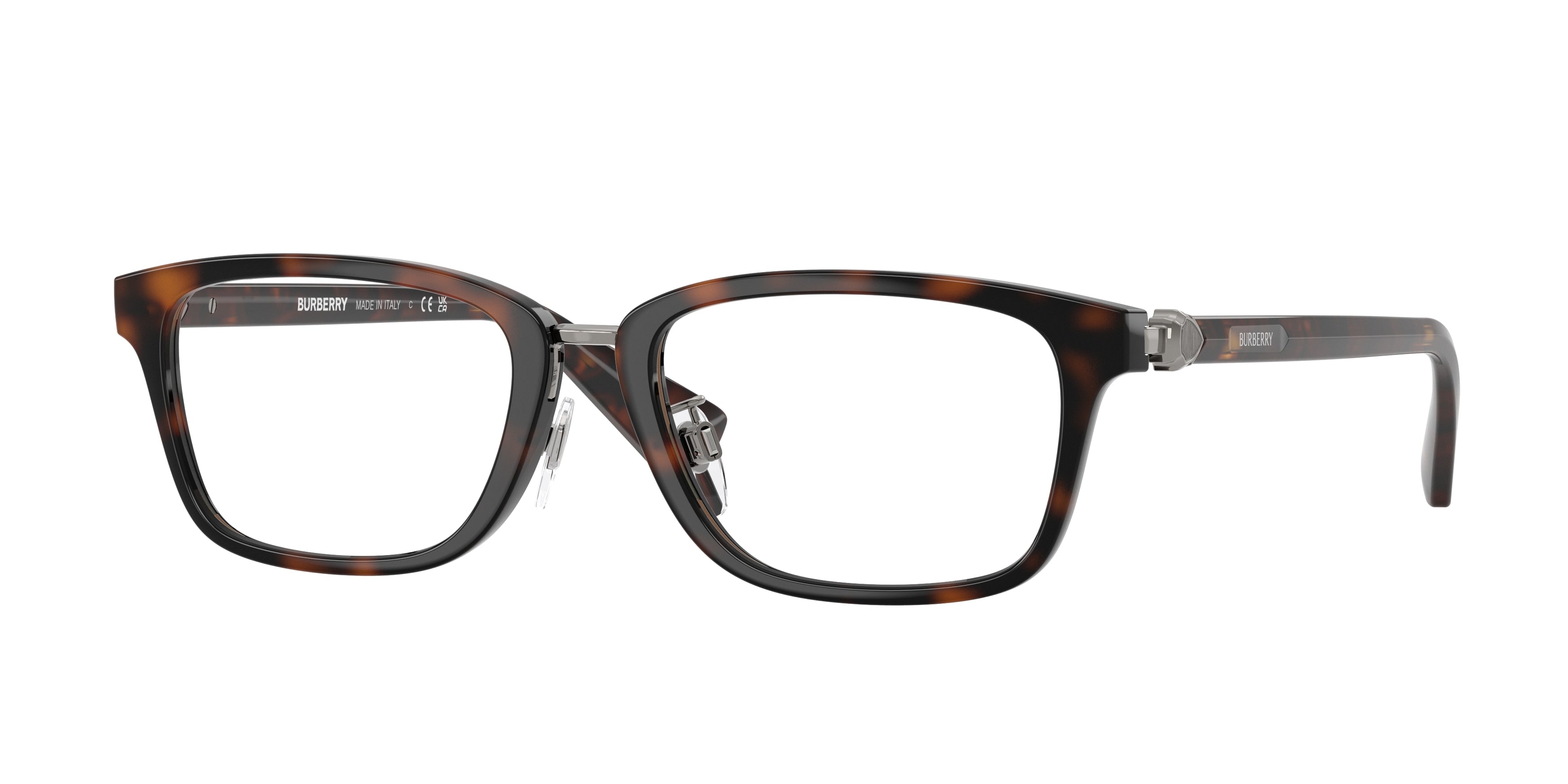 Burberry BE2437D Rectangle Eyeglasses 3002-Dark Havana 53-140-18 - Color Map Brown