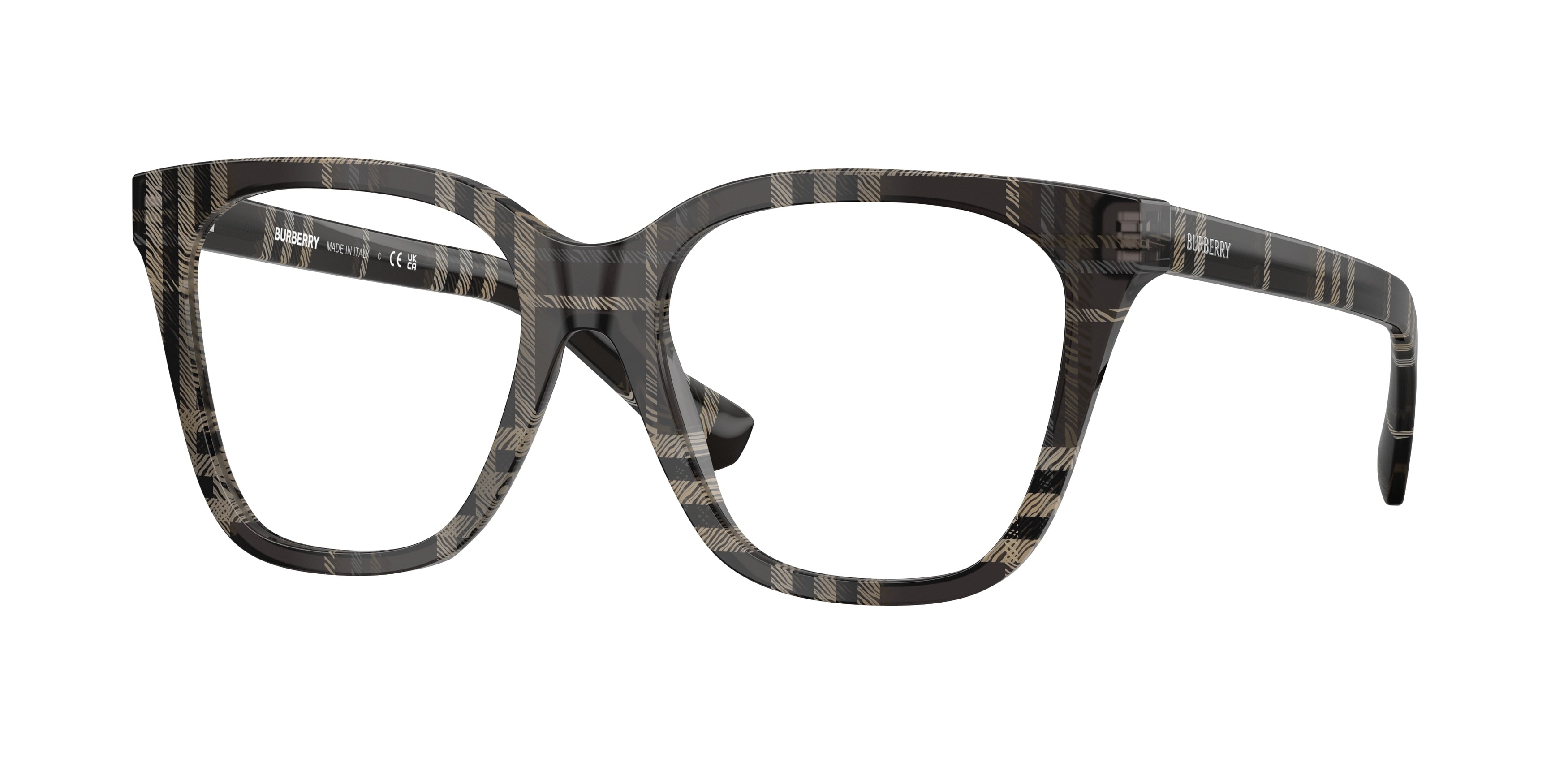 Burberry BE2438 Square Eyeglasses  4199-Grey Check 53-140-17 - Color Map Grey