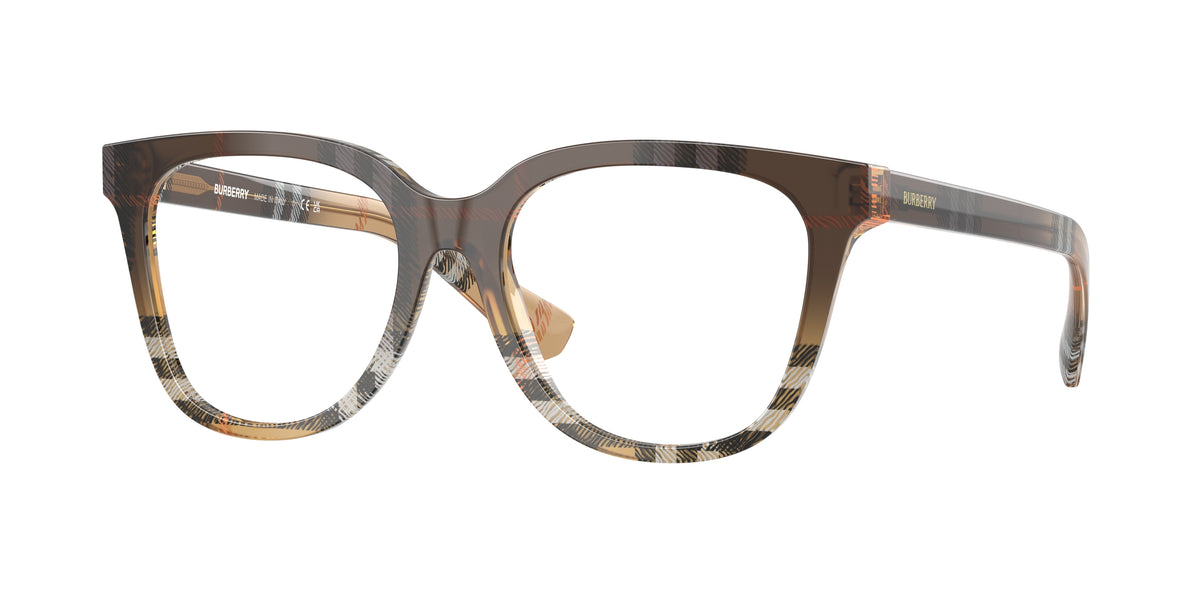 Burberry BE2439F Phantos Eyeglasses 4202-Check Sand 52-140-17 - Color Map Brown