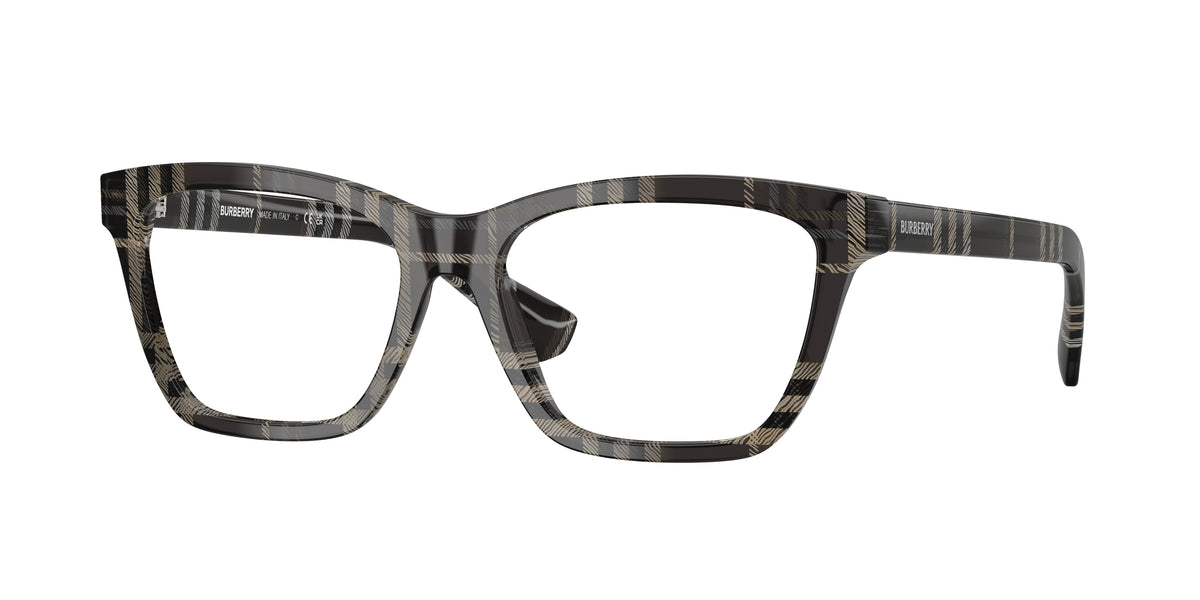 Burberry BE2440 Rectangle Eyeglasses 4199-Grey Check 54-140-16 - Color Map Grey