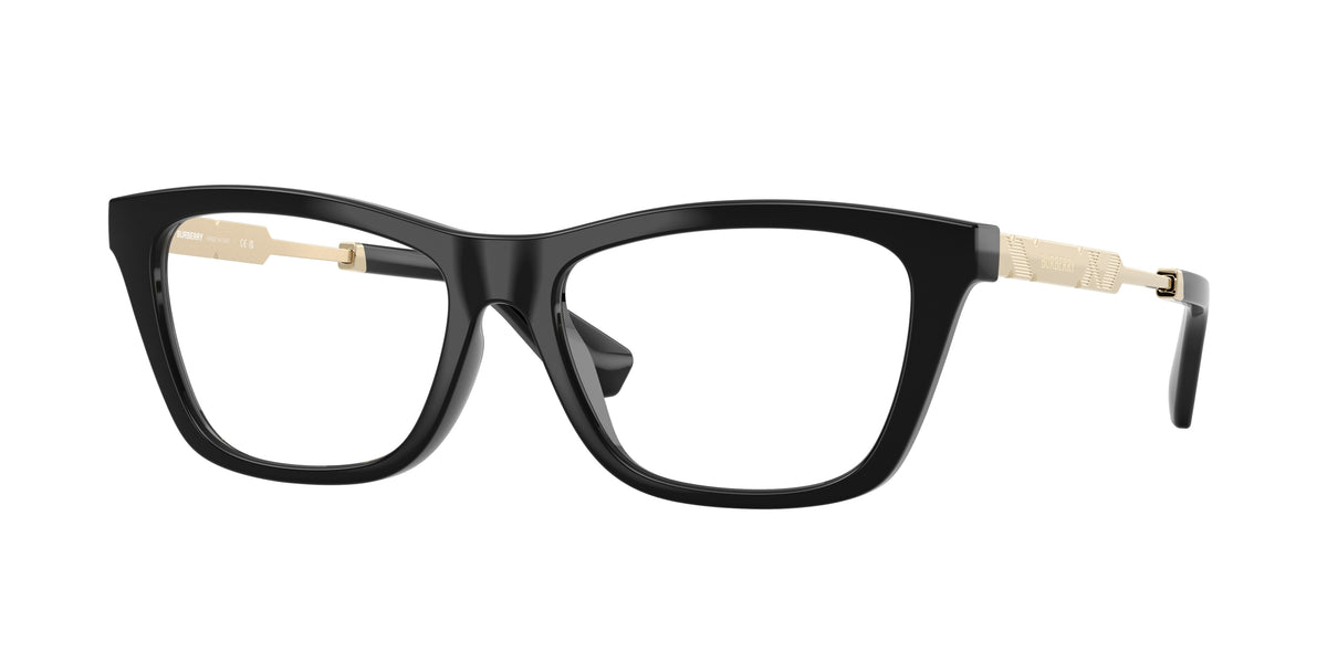 Burberry BE2442U Rectangle Eyeglasses 3001-Black 54-140-16 - Color Map Black