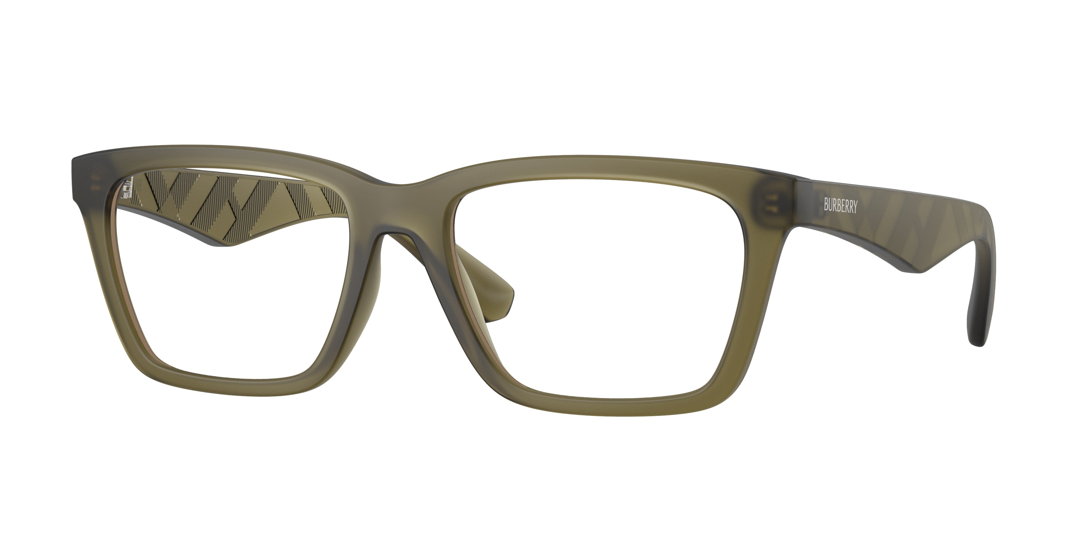 Burberry BE2446U Rectangle Eyeglasses  4212-Verde Opaco 55-145-18 - Color Map Green