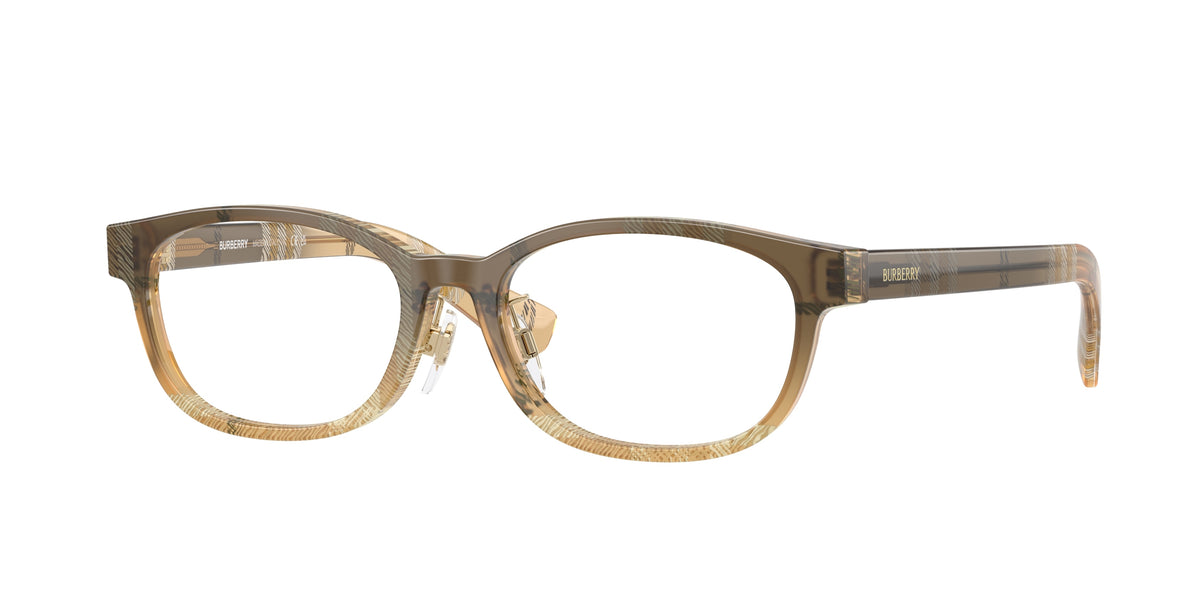 Burberry BE2447D Oval Eyeglasses 4201-Check Beige 51-140-16 - Color Map Brown